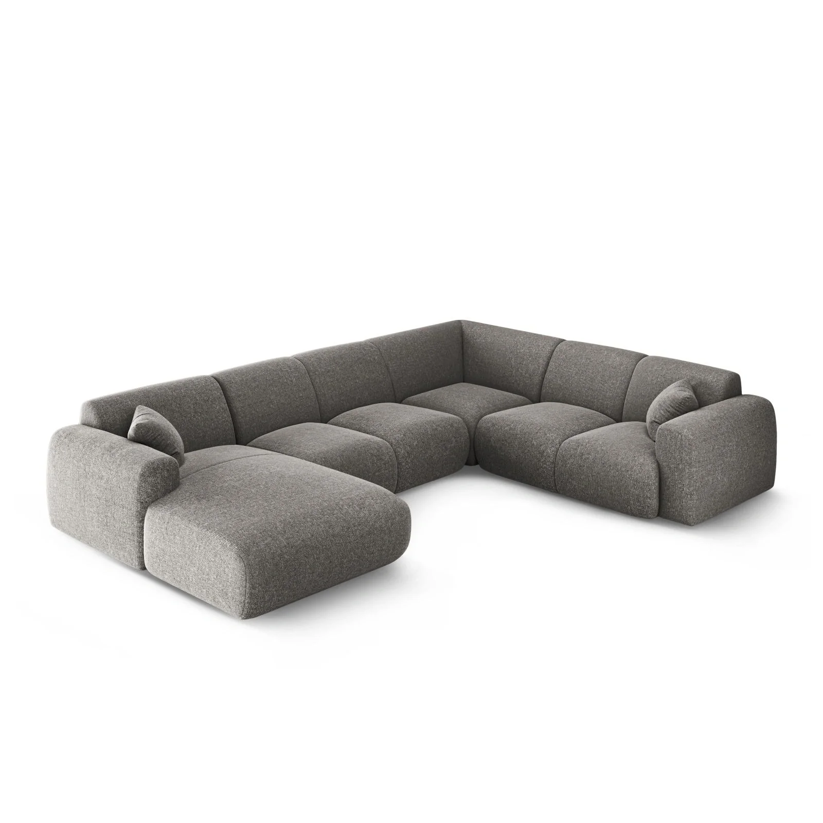 Nolio 6-Sitzer Panorama Ecksofa, Rechte Seite, aus Samt oder Chenille, 342x252x72 cm - Image 38