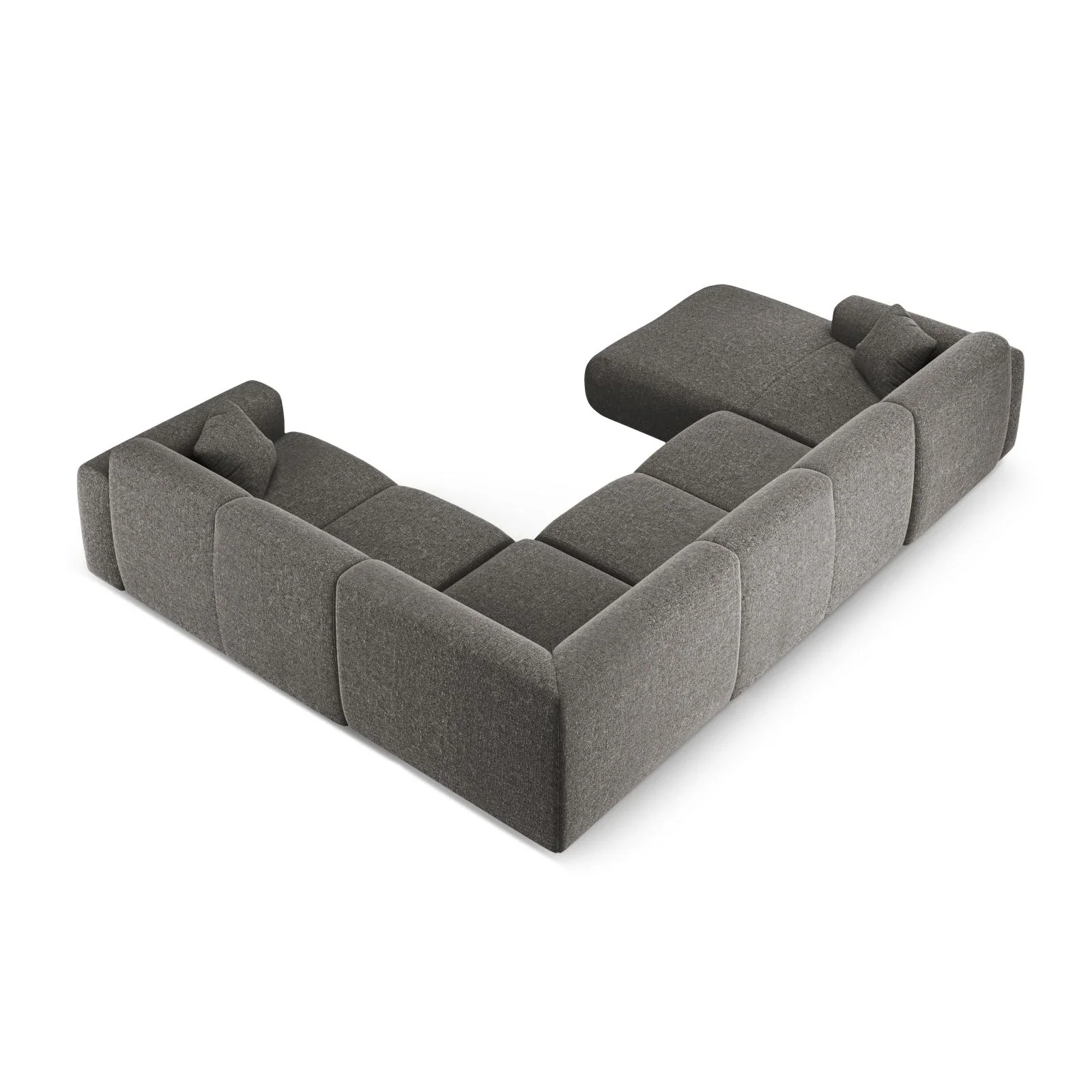 Nolio 6-Sitzer Panorama Ecksofa, Rechte Seite, aus Samt oder Chenille, 342x252x72 cm - Image 39