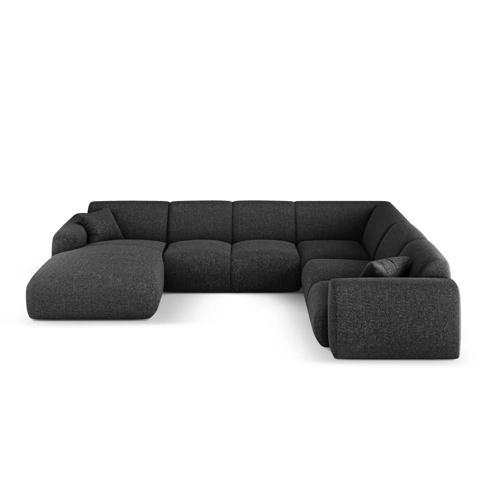 Nolio 6-Sitzer Panorama Ecksofa, Rechte Seite, aus Samt oder Chenille, 342x252x72 cm - Image 41