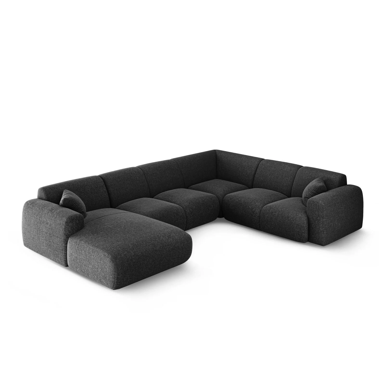 Nolio 6-Sitzer Panorama Ecksofa, Rechte Seite, aus Samt oder Chenille, 342x252x72 cm - Image 43