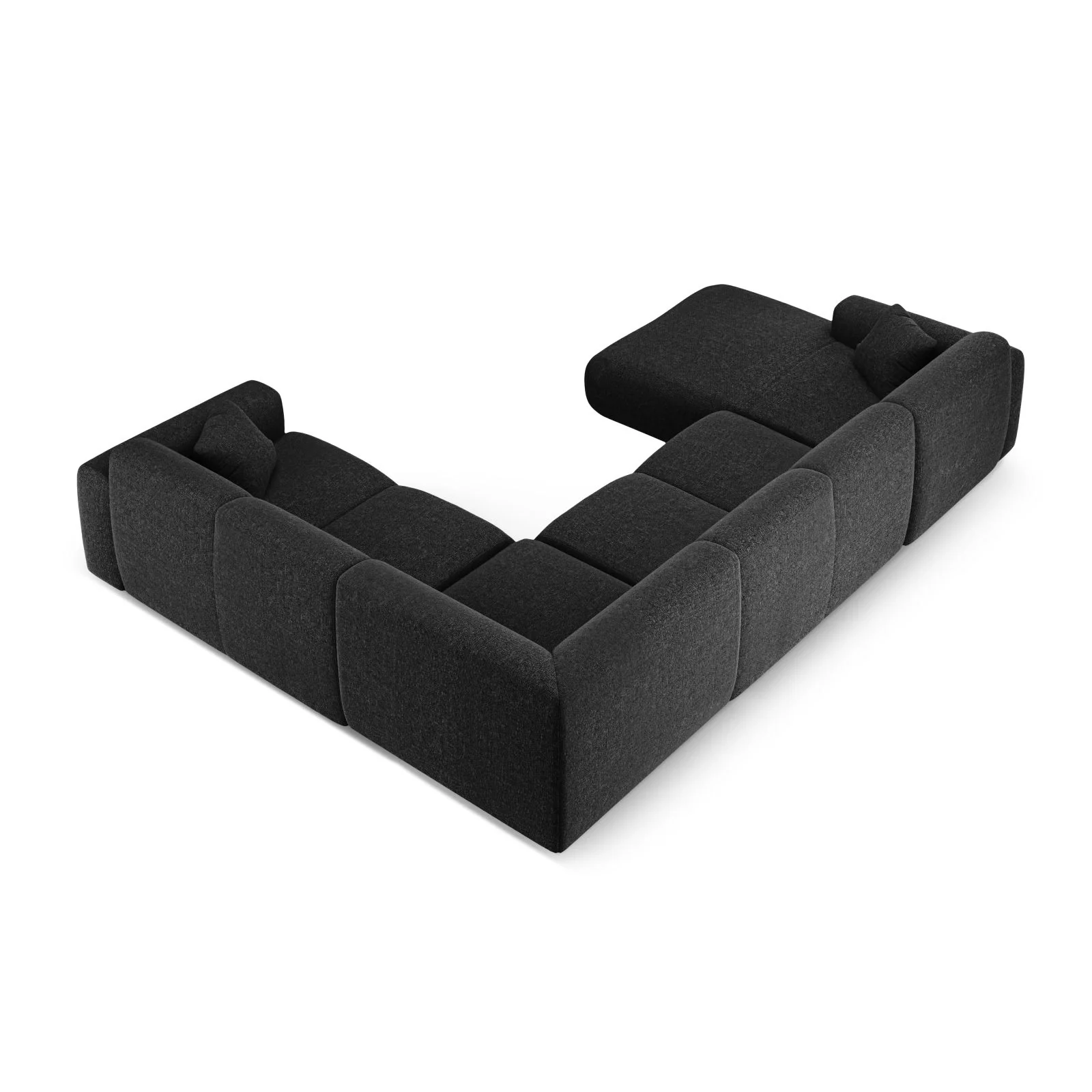 Nolio 6-Sitzer Panorama Ecksofa, Rechte Seite, aus Samt oder Chenille, 342x252x72 cm - Image 44