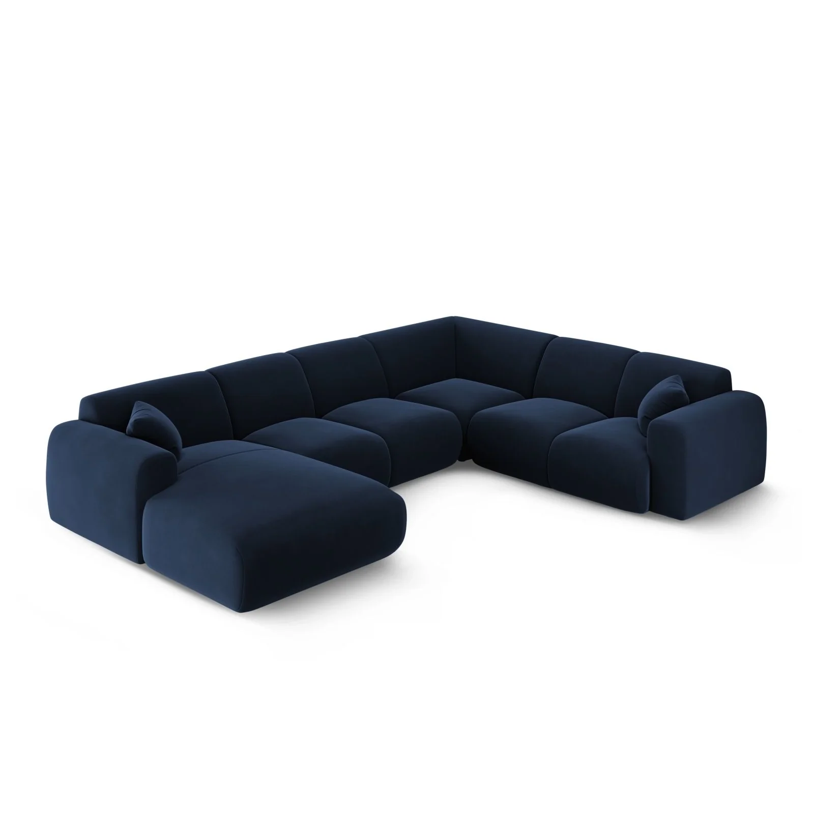 Nolio 6-Sitzer Panorama Ecksofa, Rechte Seite, aus Samt oder Chenille, 342x252x72 cm - Image 73