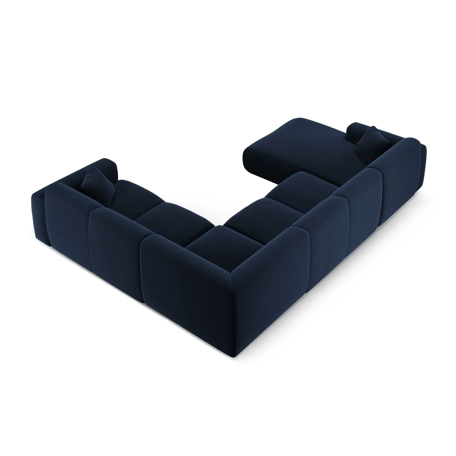 Nolio 6-Sitzer Panorama Ecksofa, Rechte Seite, aus Samt oder Chenille, 342x252x72 cm - Image 74