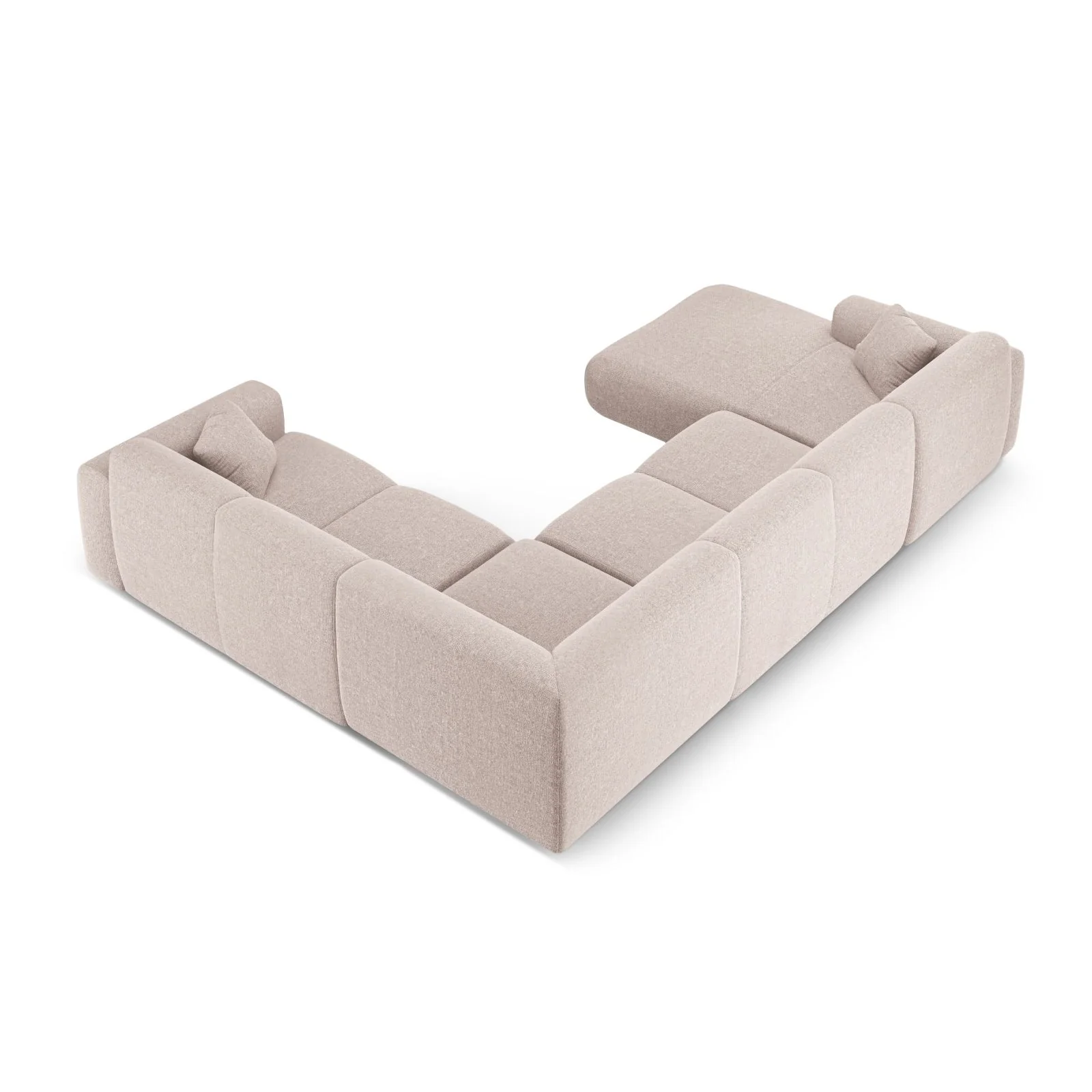 Nolio 6-Sitzer Panorama Ecksofa, Rechte Seite, aus Samt oder Chenille, 342x252x72 cm - Image 9