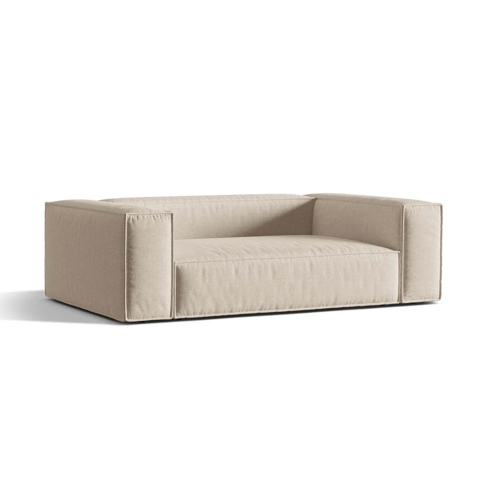 Nuria 3-Sitzer Sofa mit Bezug in Samt, Strukturstoff oder Boucle-Stoff, 210x110 cm - Image 2