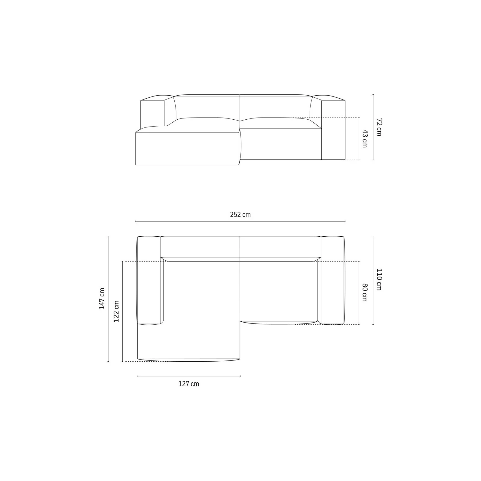 Nuria Ecksofa Links, mit Bezug aus Samt, Boucle oder Strukturstoff, 147x252 cm - Image 29