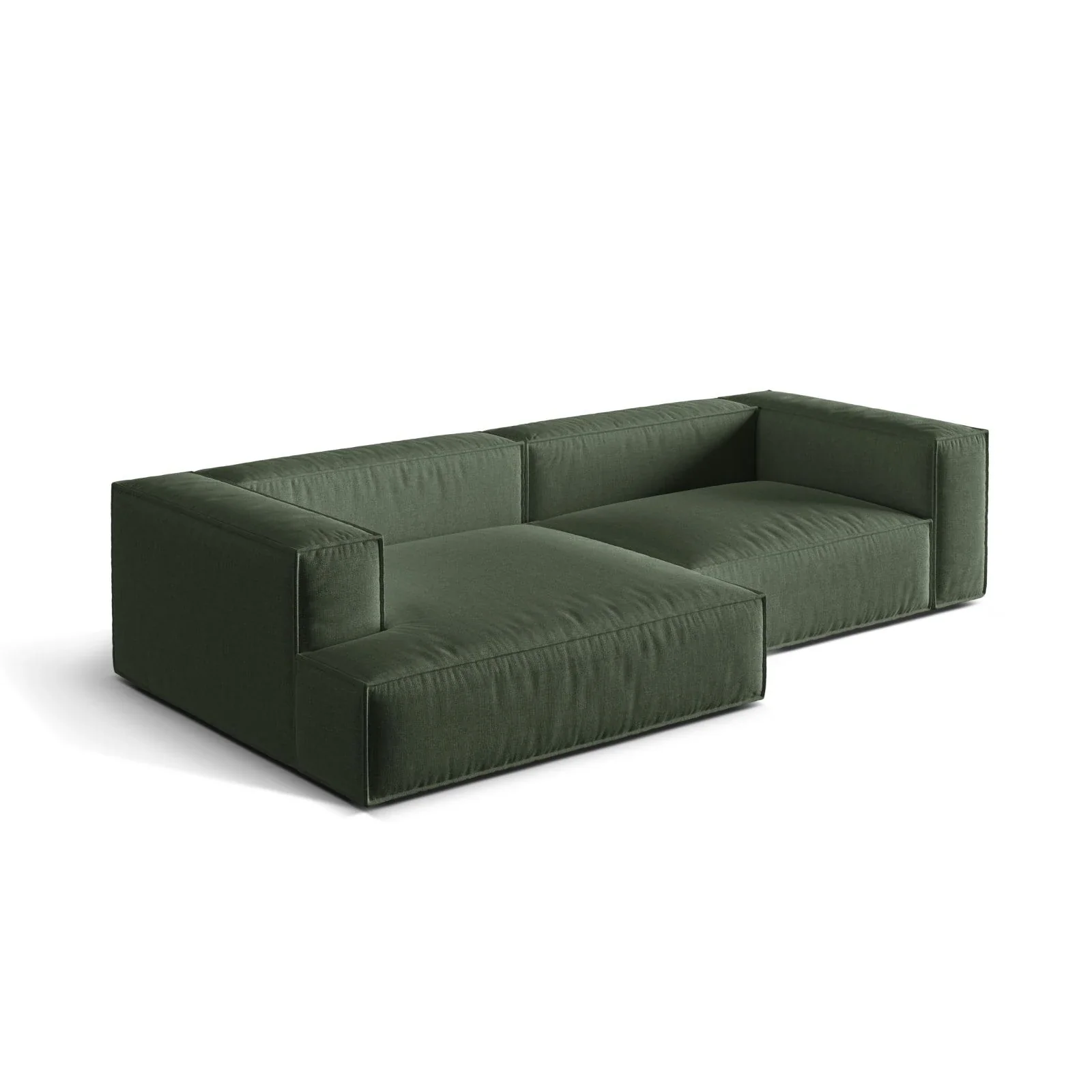 Nuria Ecksofa Links, mit Bezug aus Samt, Boucle oder Strukturstoff, 147x292 cm - Image 15