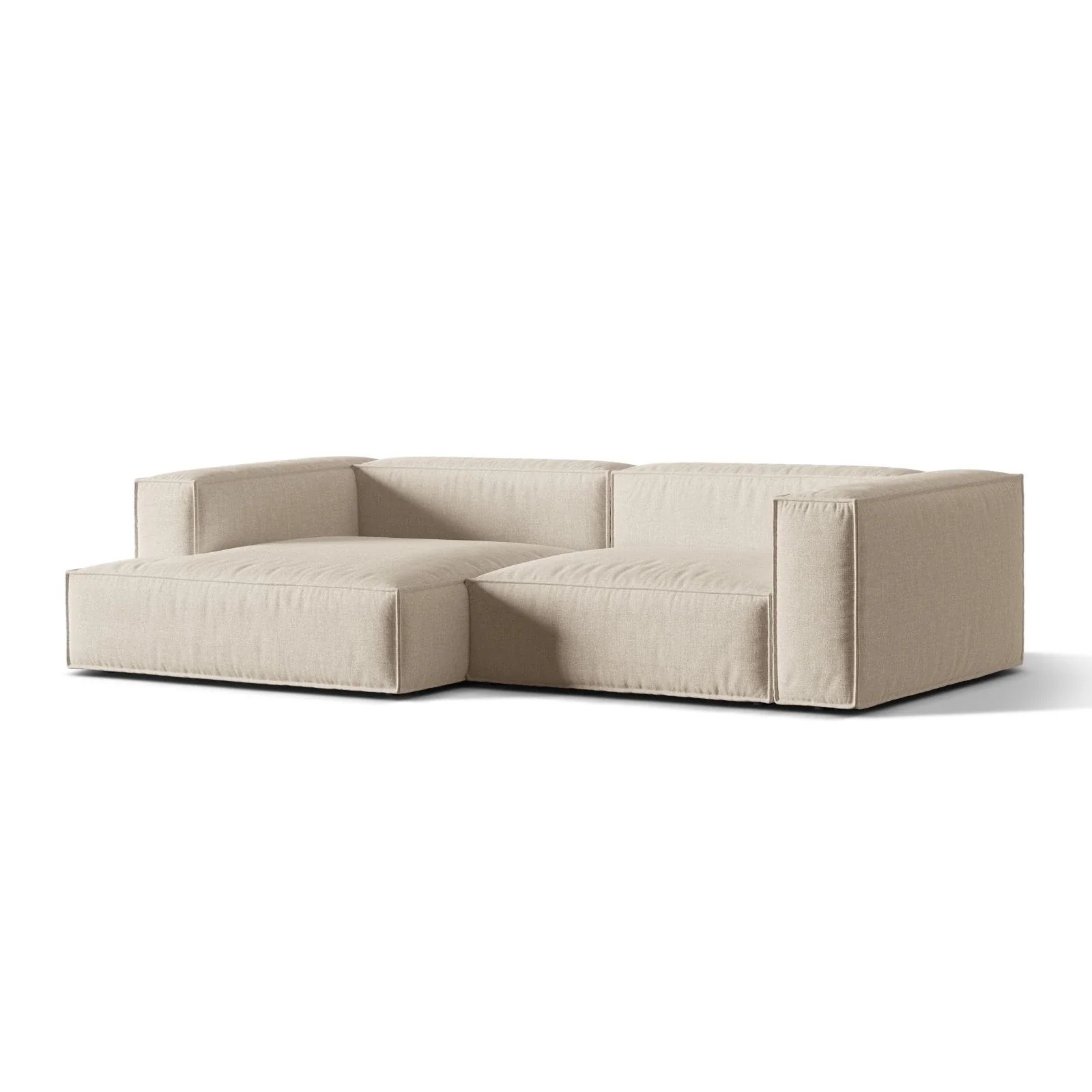 Nuria Ecksofa Links, mit Bezug aus Samt, Boucle oder Strukturstoff, 147x292 cm - Image 2