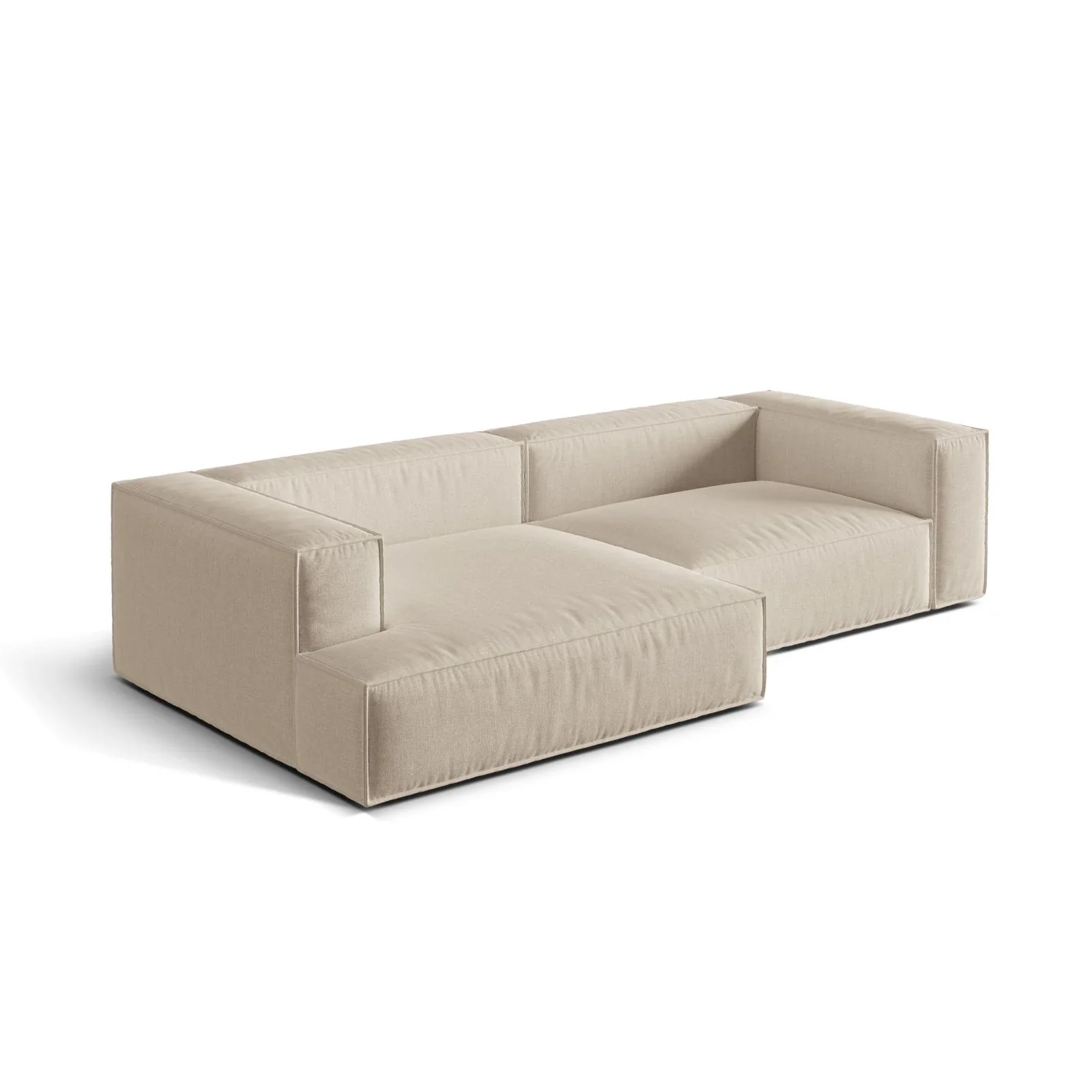 Nuria Ecksofa Links, mit Bezug aus Samt, Boucle oder Strukturstoff, 147x292 cm - Image 3