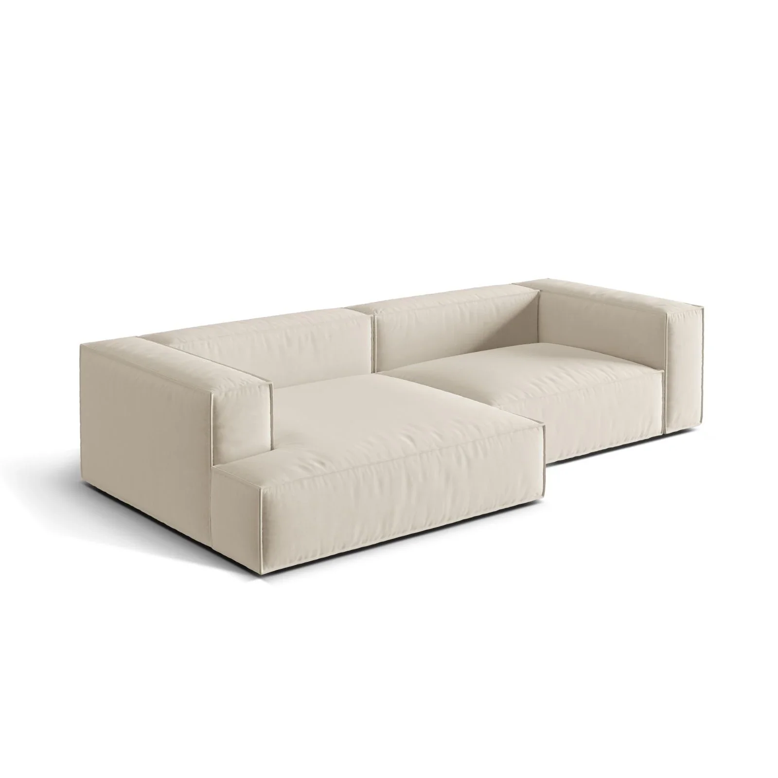 Nuria Ecksofa Links, mit Bezug aus Samt, Boucle oder Strukturstoff, 147x292 cm - Image 63
