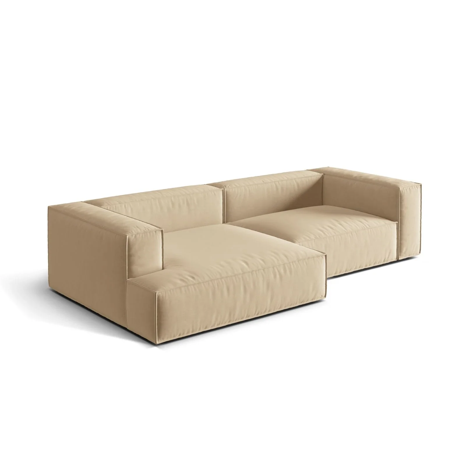 Nuria Ecksofa Links, mit Bezug aus Samt, Boucle oder Strukturstoff, 147x292 cm - Image 69