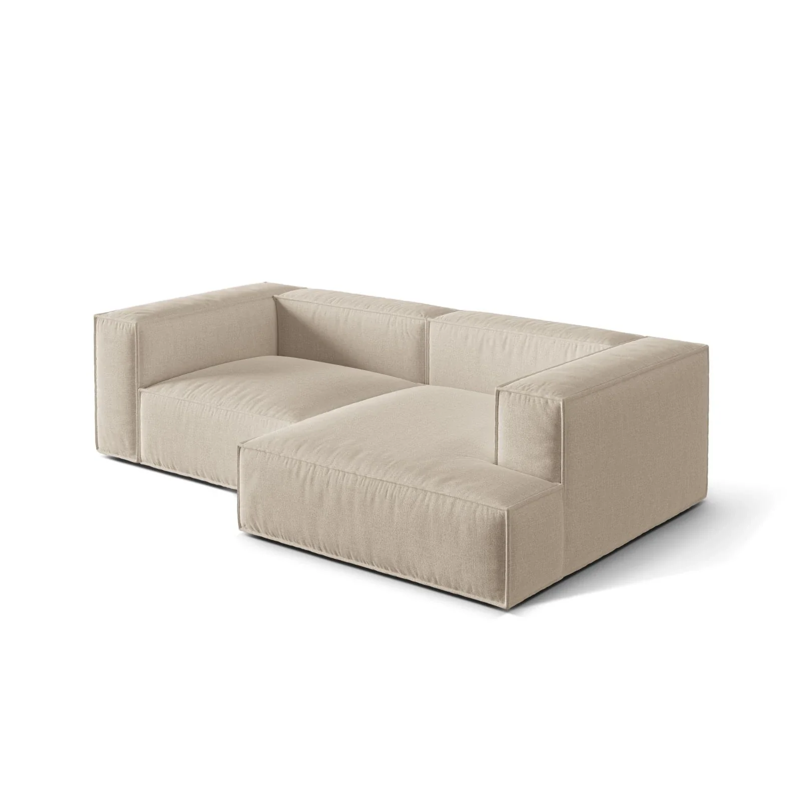 Nuria Ecksofa Rechts, mit Bezug aus Samt, Boucle oder Strukturstoff, 147x252 cm - Image 3
