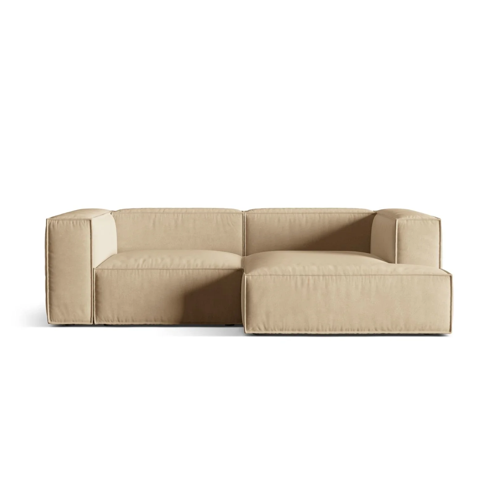 Nuria Ecksofa Rechts, mit Bezug aus Samt, Boucle oder Strukturstoff, 147x252 cm - Image 67