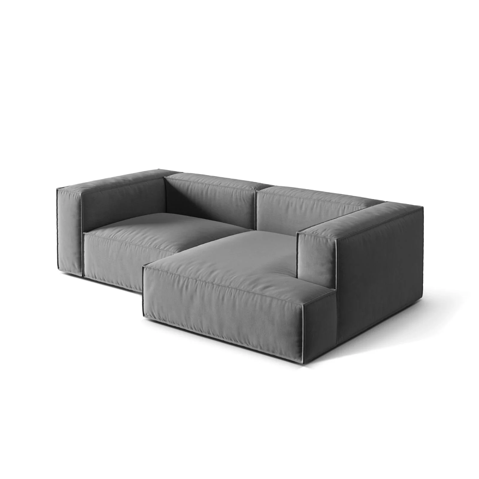 Nuria Ecksofa Rechts, mit Bezug aus Samt, Boucle oder Strukturstoff, 147x252 cm - Image 99