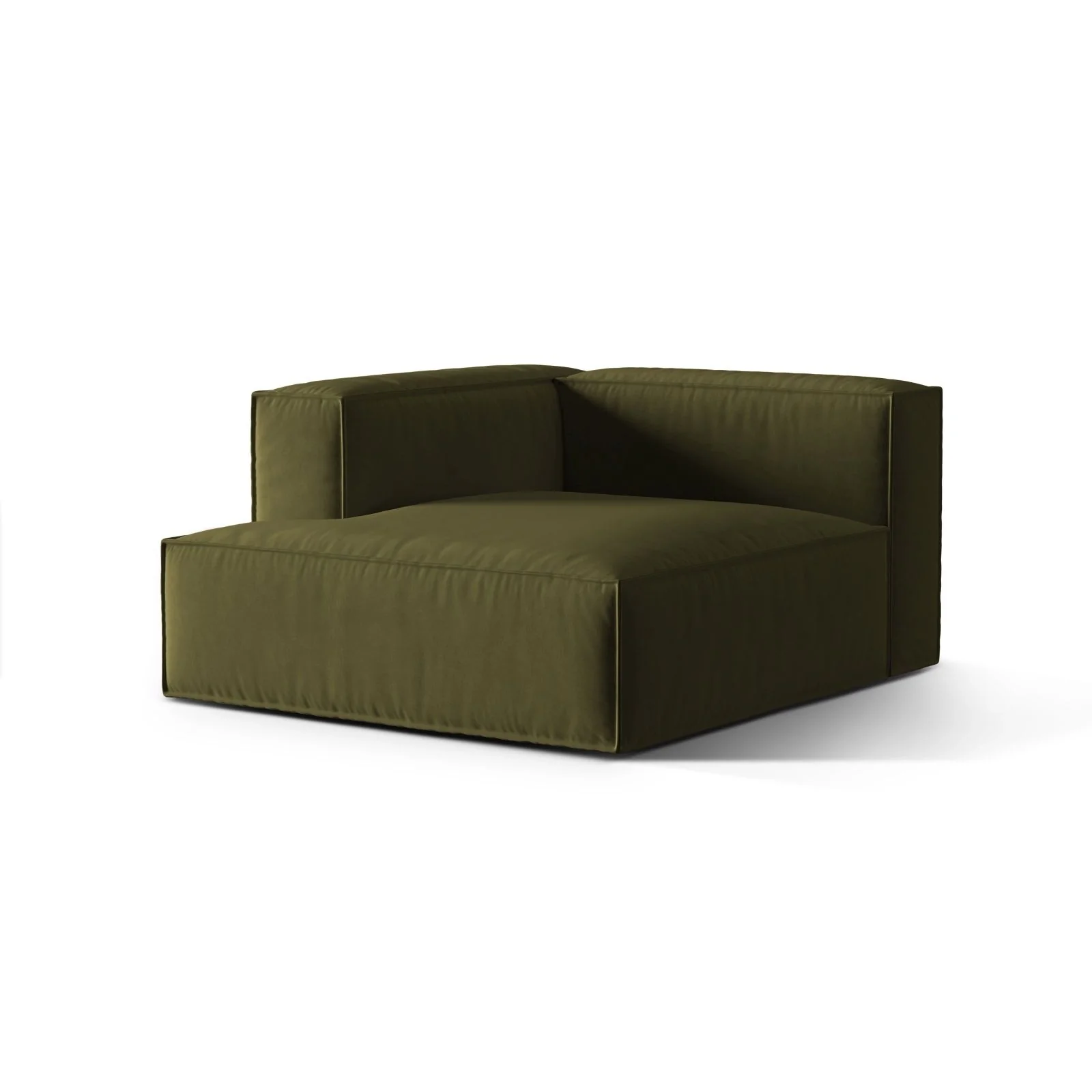 Nuria Modulares Sofa Sitzelement, Linke Seite, aus Samt, Boucle oder Strukturstoff, 147x127 cm - Image 106