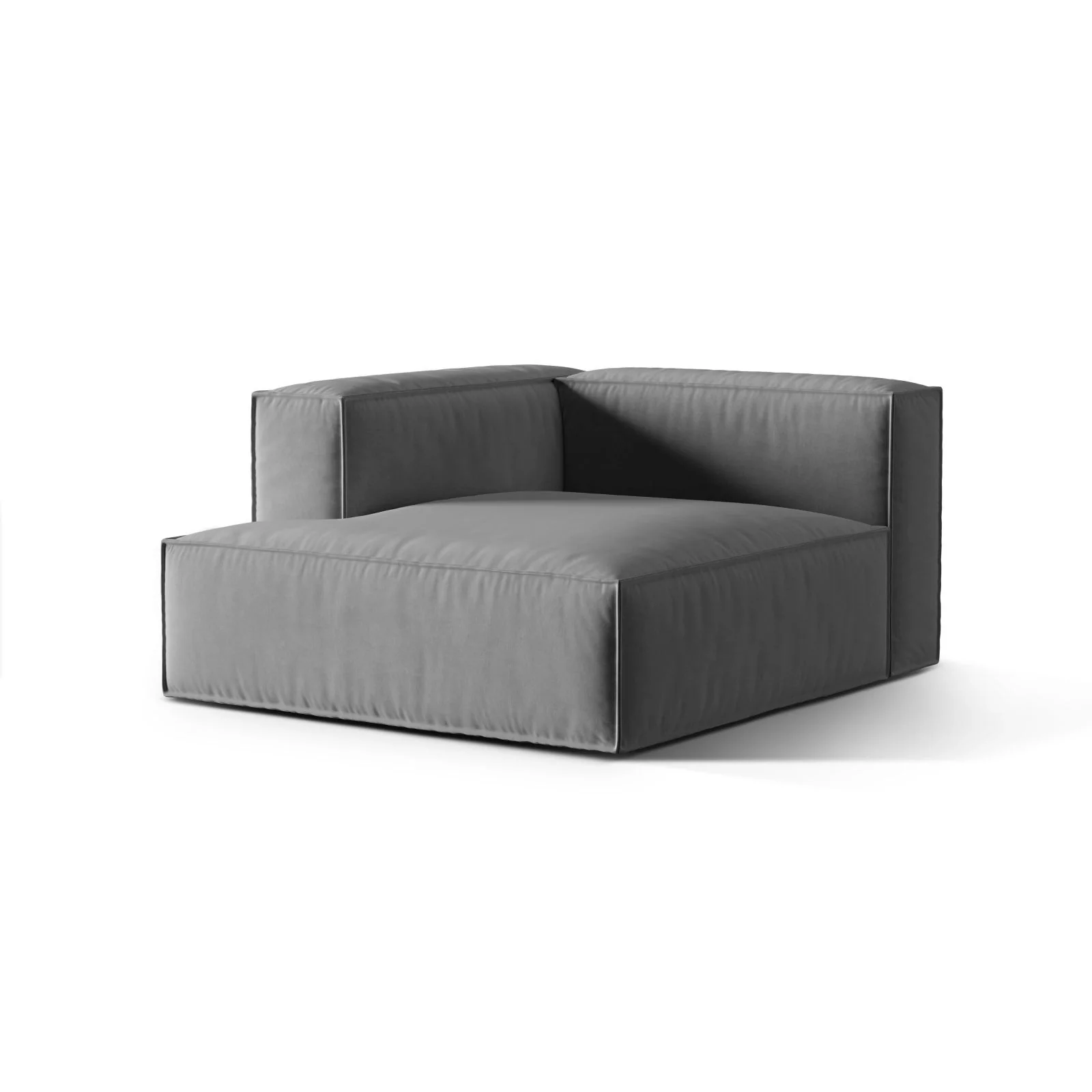 Nuria Modulares Sofa Sitzelement, Linke Seite, aus Samt, Boucle oder Strukturstoff, 147x127 cm - Image 111