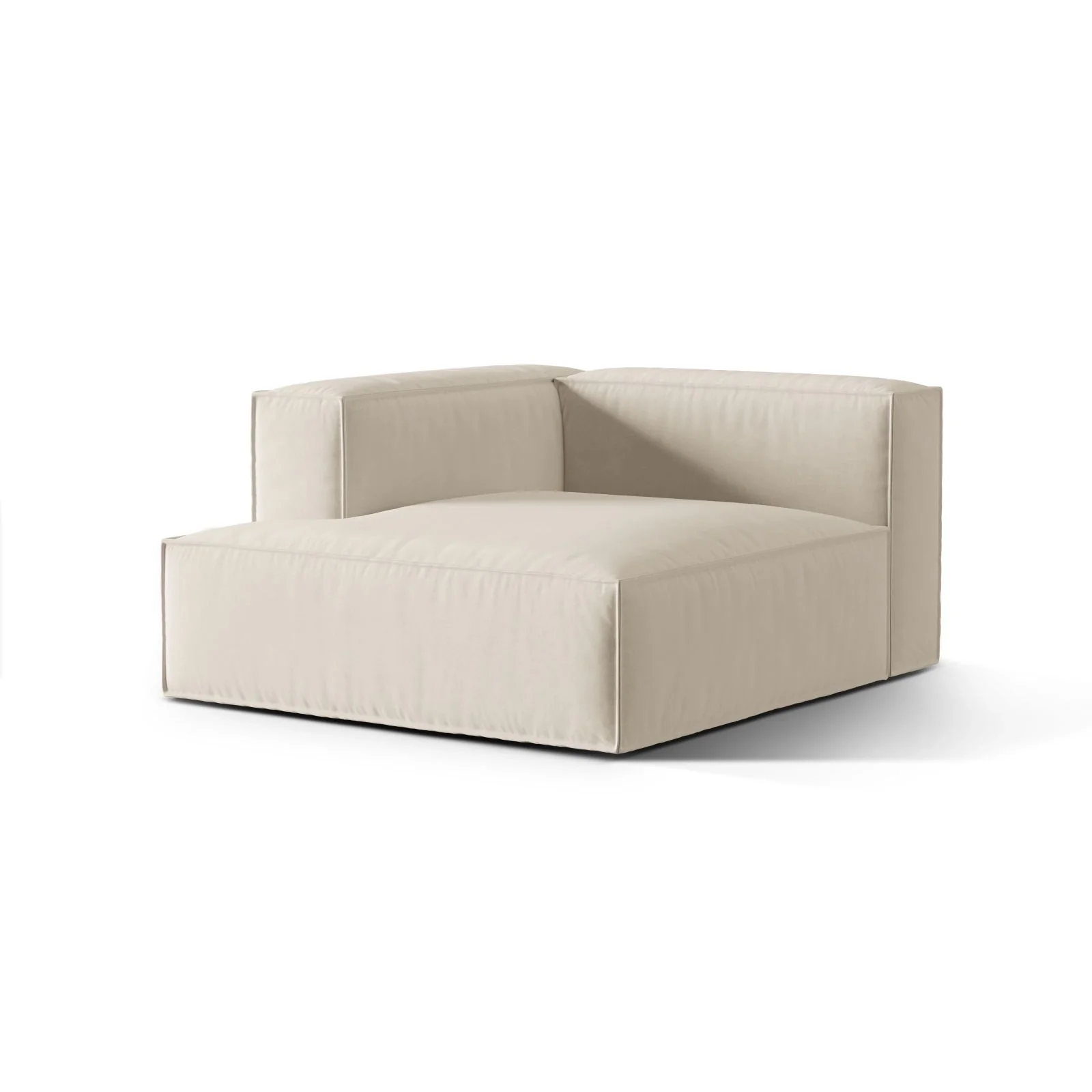 Nuria Modulares Sofa Sitzelement, Linke Seite, aus Samt, Boucle oder Strukturstoff, 147x127 cm - Image 81
