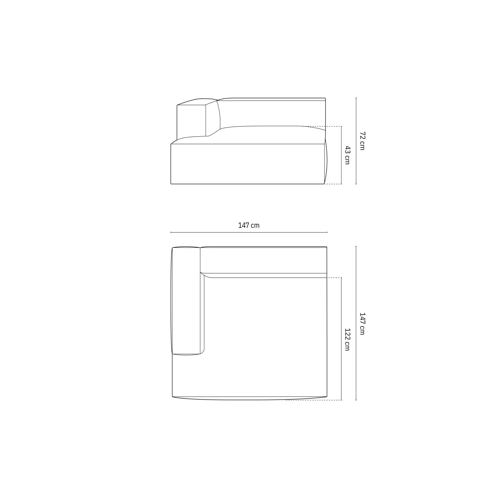 Nuria Modulares Sofa Sitzelement, Linke Seite, aus Samt, Boucle oder Strukturstoff, 147x147 cm - Image 52