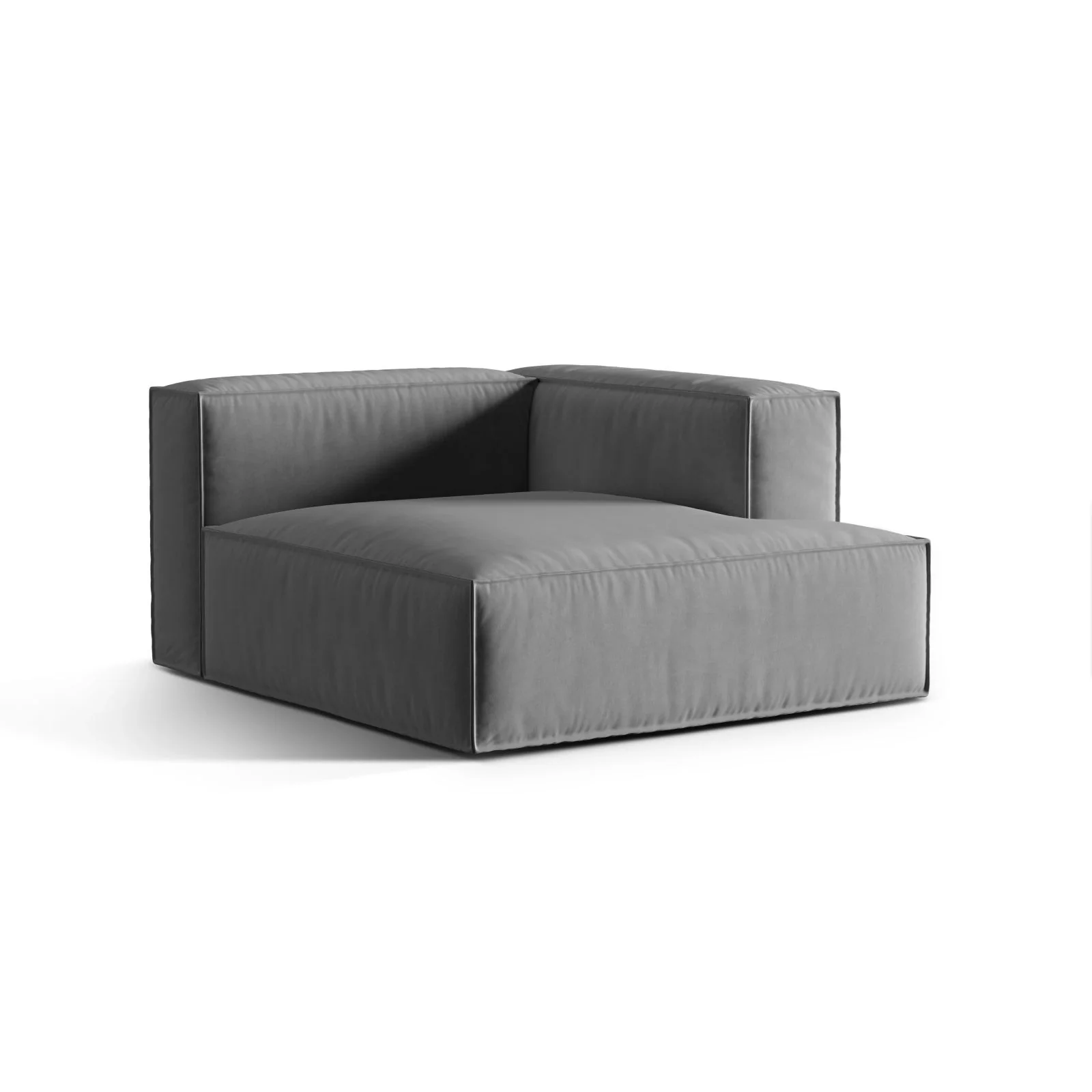 Nuria Modulares Sofa Sitzelement, Rechte Seite, aus Samt, Boucle oder Strukturstoff, 147x127 cm - Image 111