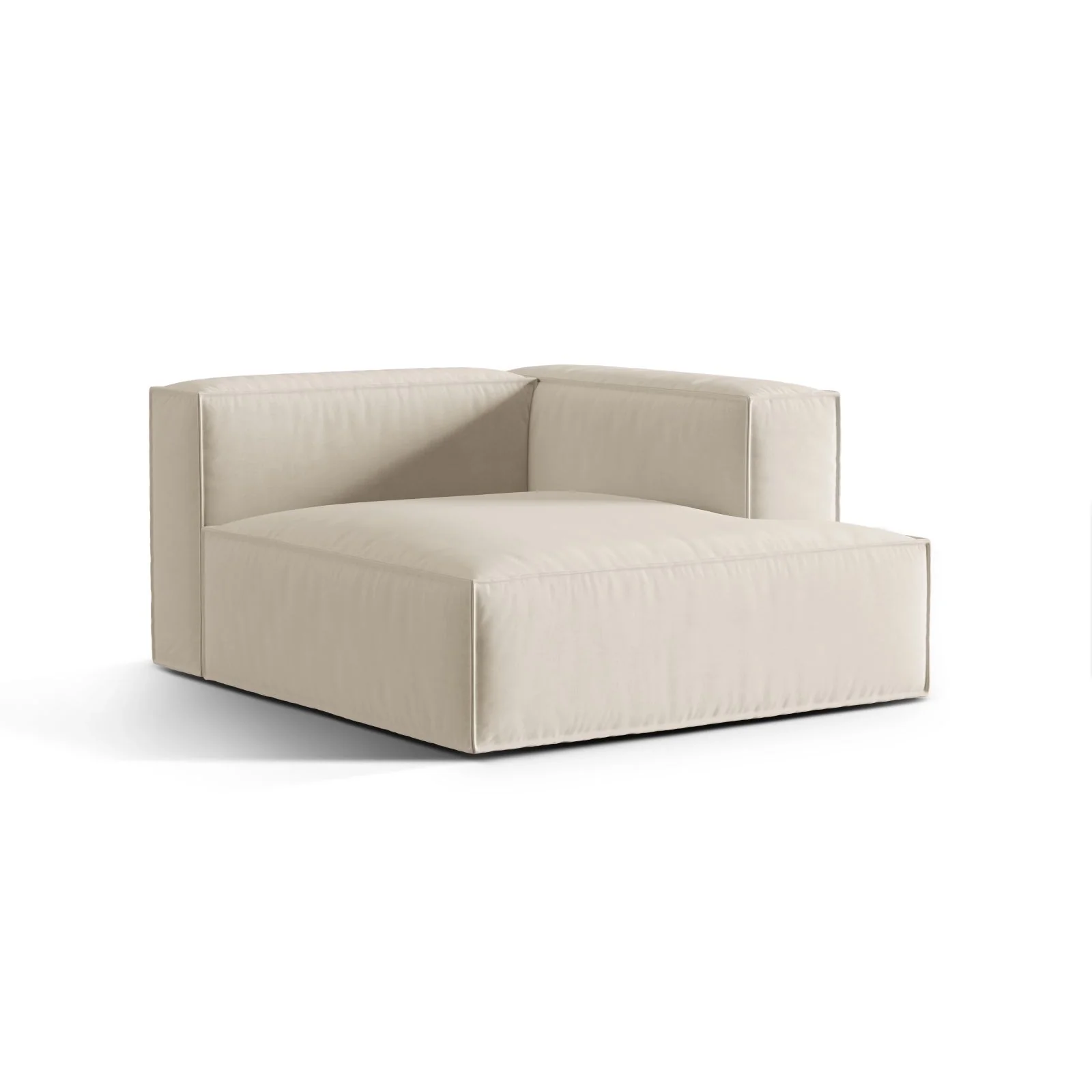 Nuria Modulares Sofa Sitzelement, Rechte Seite, aus Samt, Boucle oder Strukturstoff, 147x127 cm - Image 81