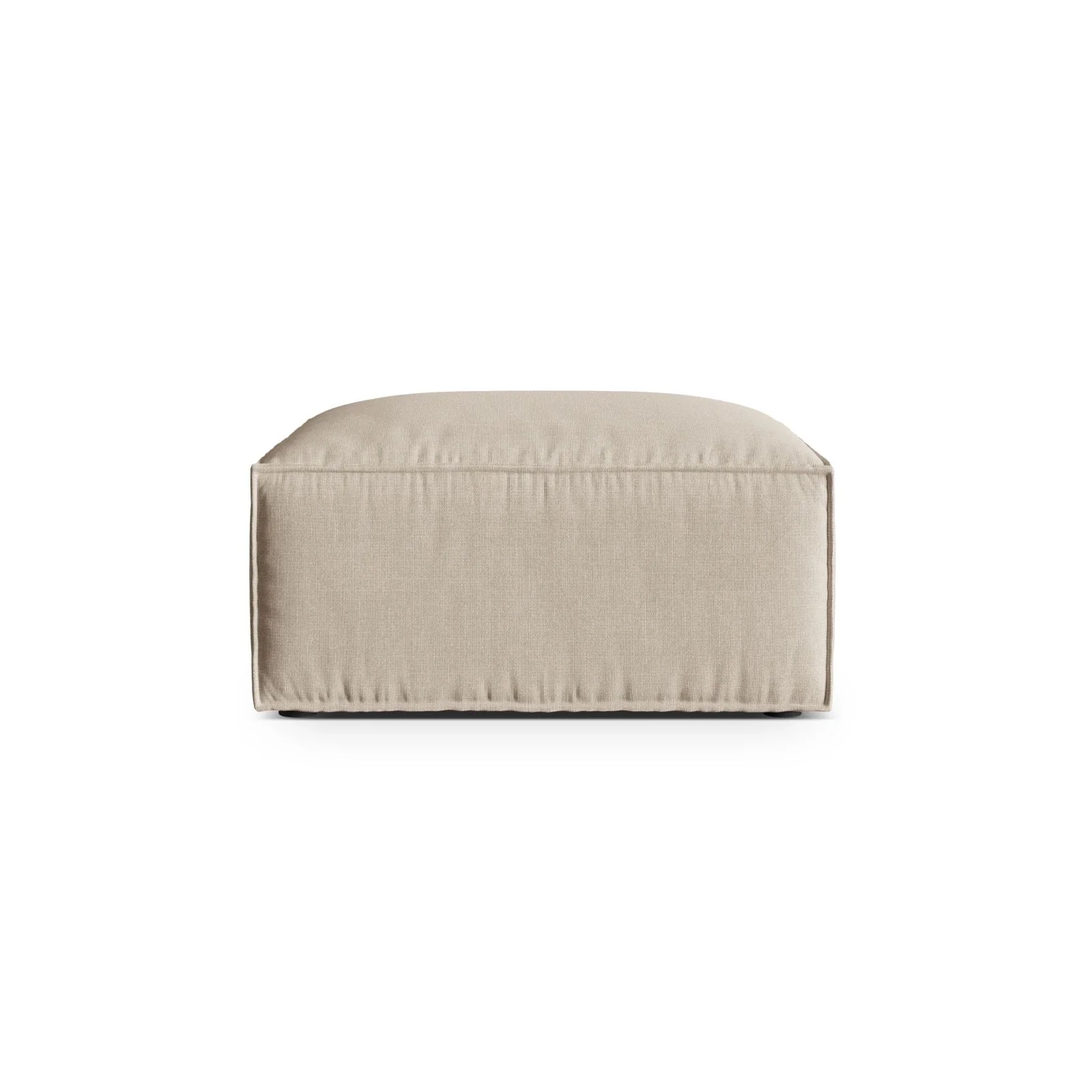 Nuria Pouf aus Samt, Boucle oder Strukturstoff, 85x85 cm