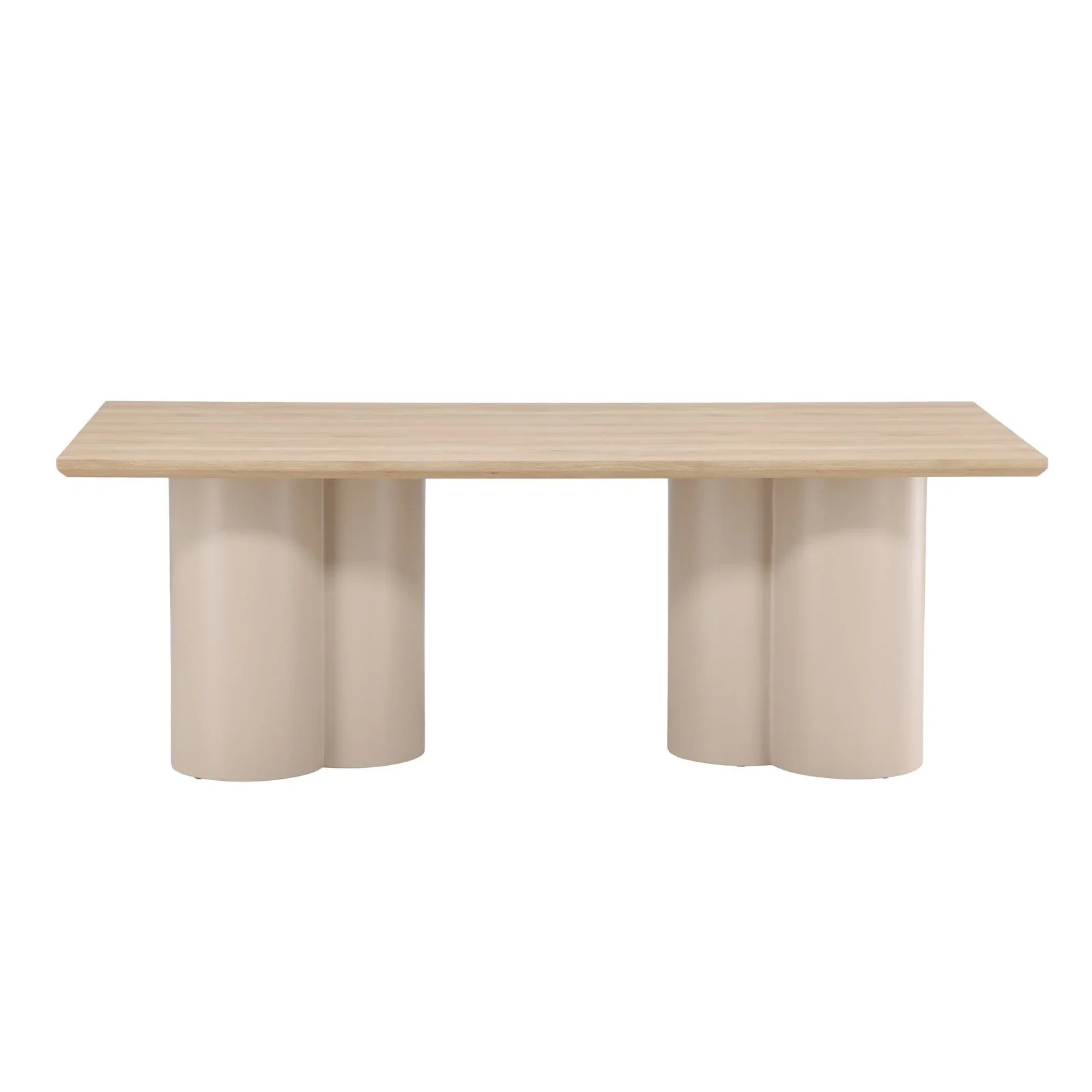 Olivia rechteckiger Esstisch Beige / Whitewash 100x210 cm