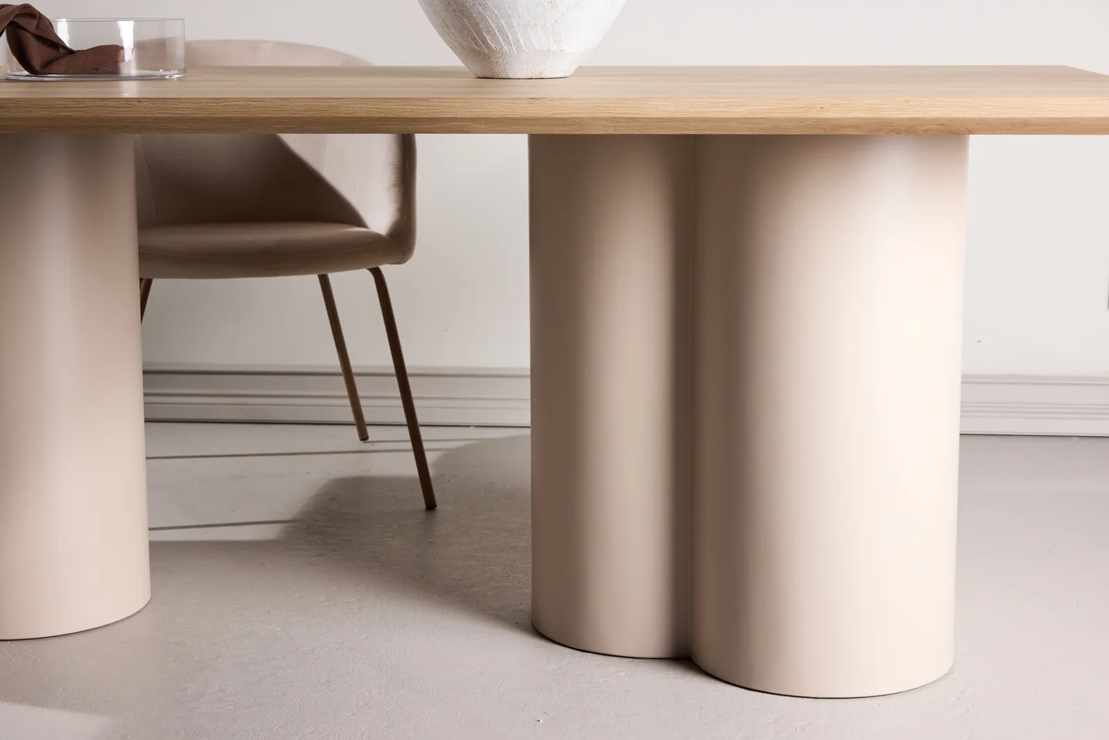 Olivia rechteckiger Esstisch Beige / Whitewash 100x210 cm - Image 3