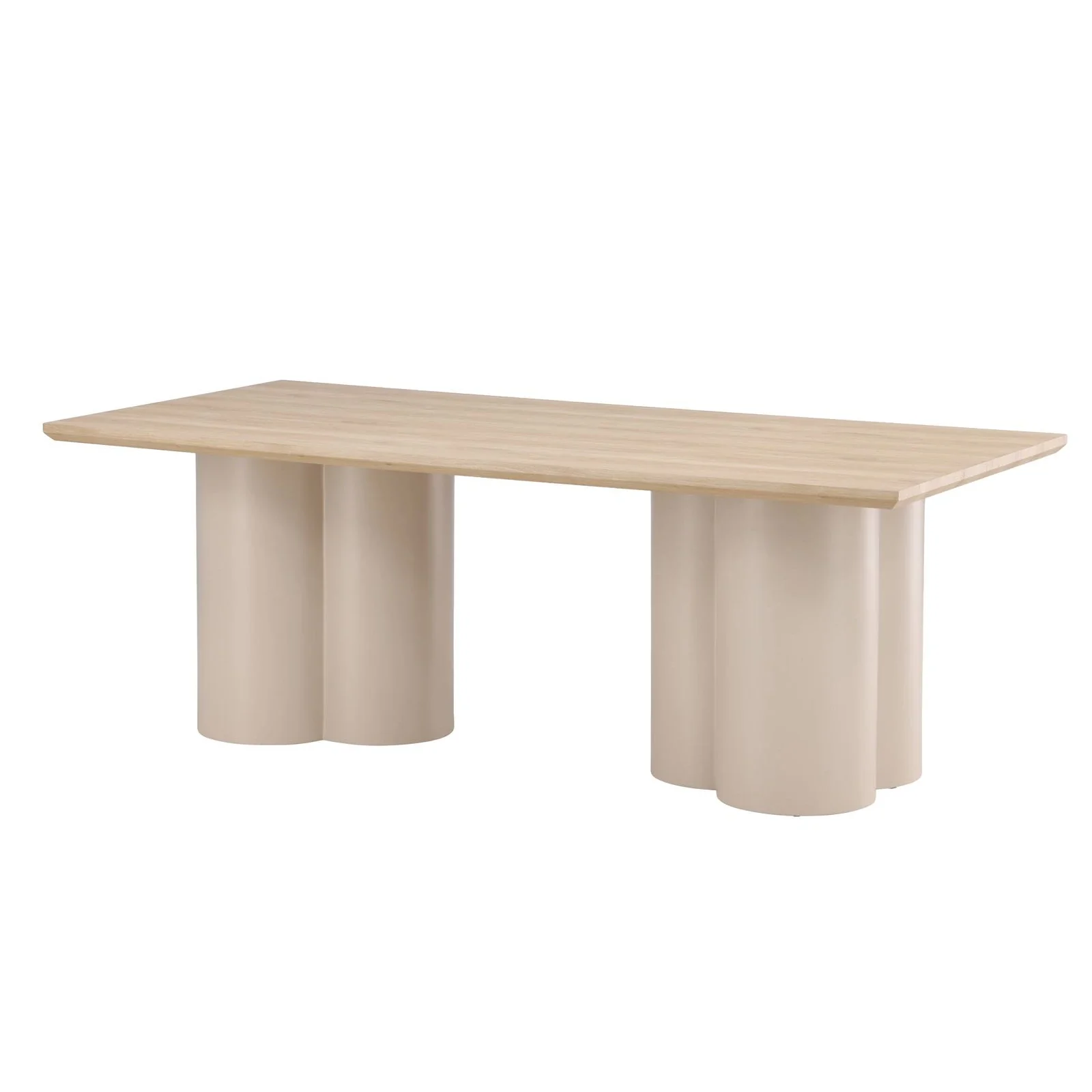 Olivia rechteckiger Esstisch Beige / Whitewash 100x210 cm - Image 8