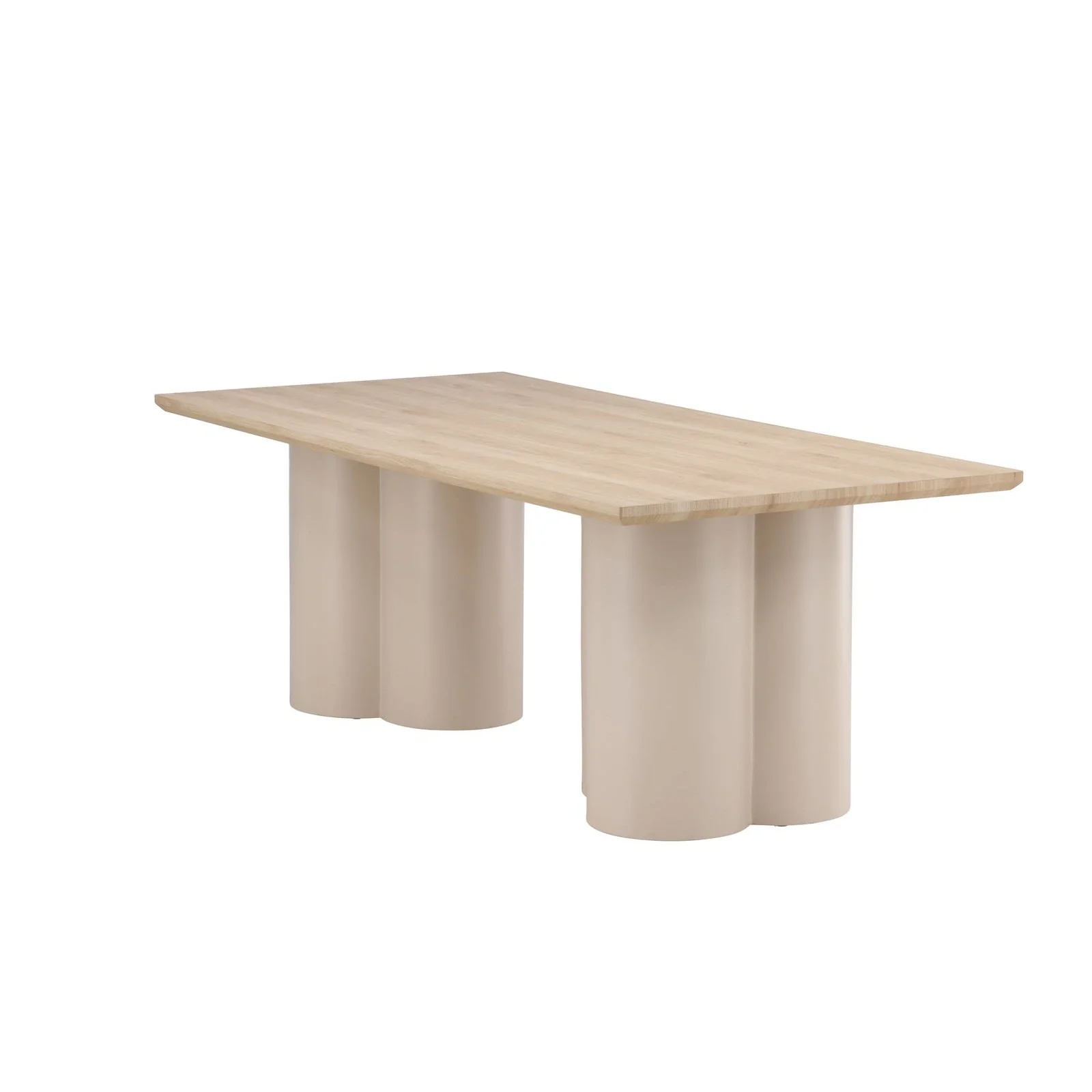Olivia rechteckiger Esstisch Beige / Whitewash 100x210 cm - Image 9