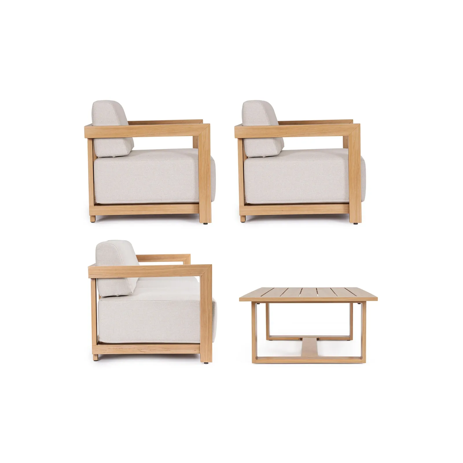 Gartenlounge Set 4er Set Theseus Natur - Image 12