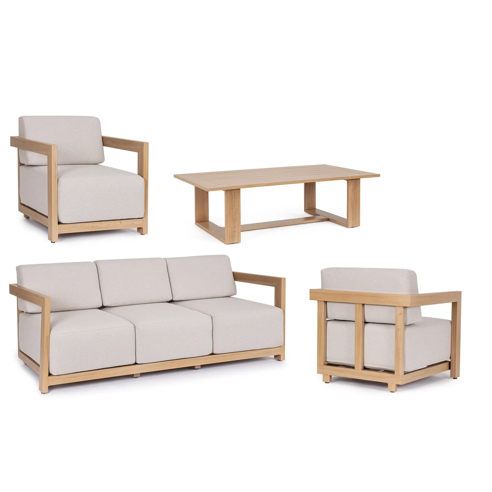 Gartenlounge Set 4er Set Theseus Natur - Image 6