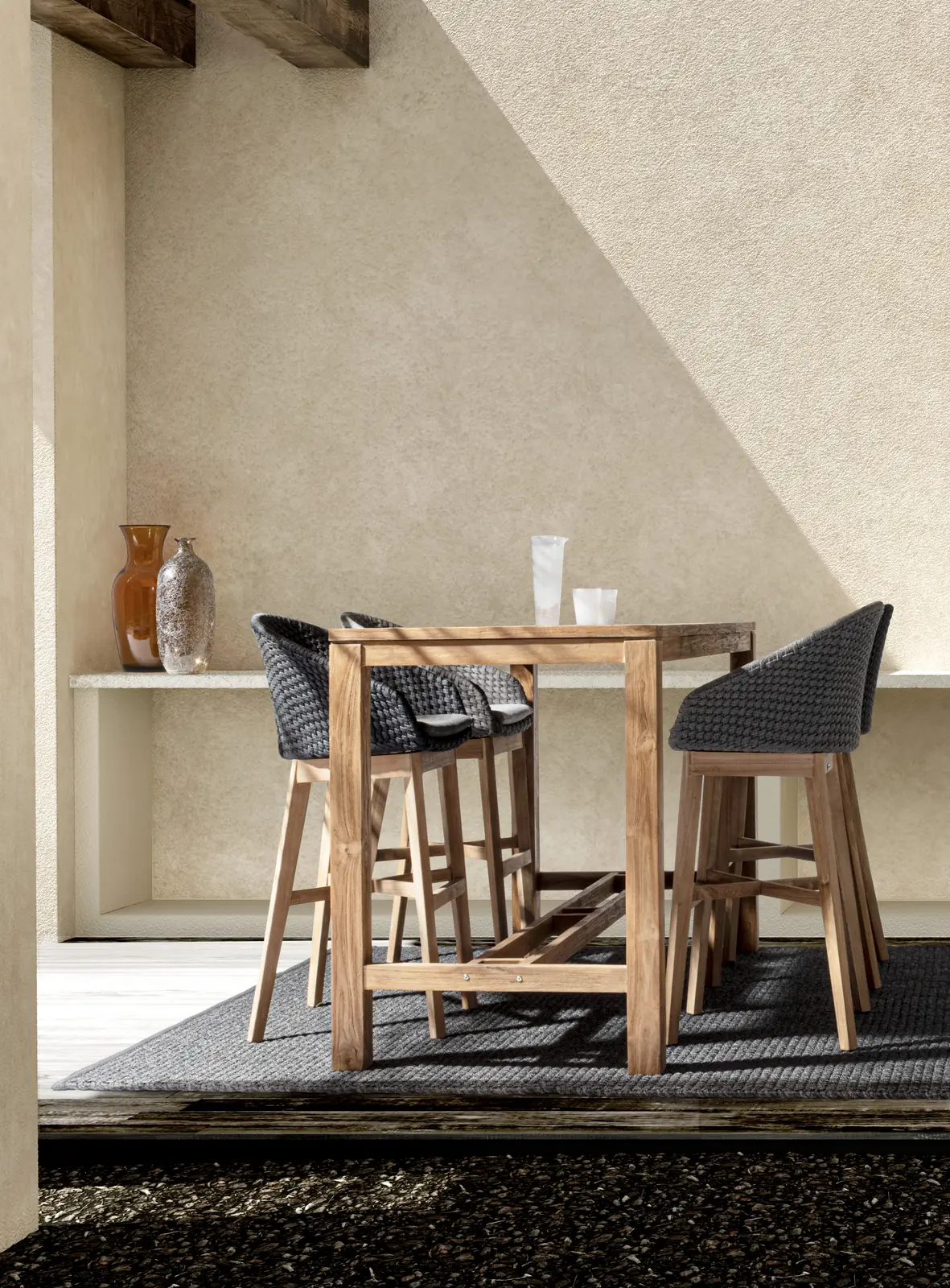Outdoor Barhocker Coachella mit Kissen Anthrazit - Image 2