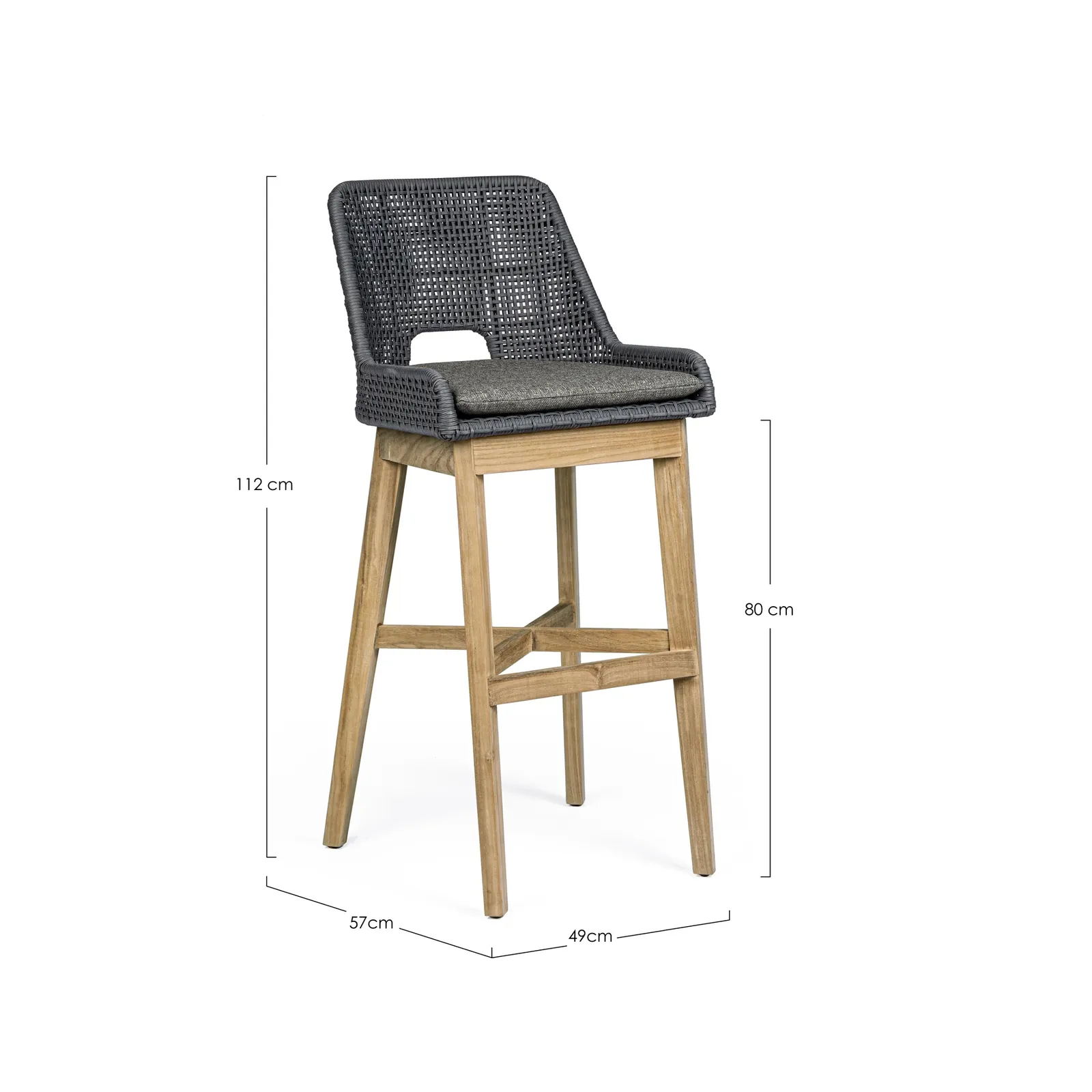 Outdoor Barhocker Hesperia mit Kissen Slate - Image 6