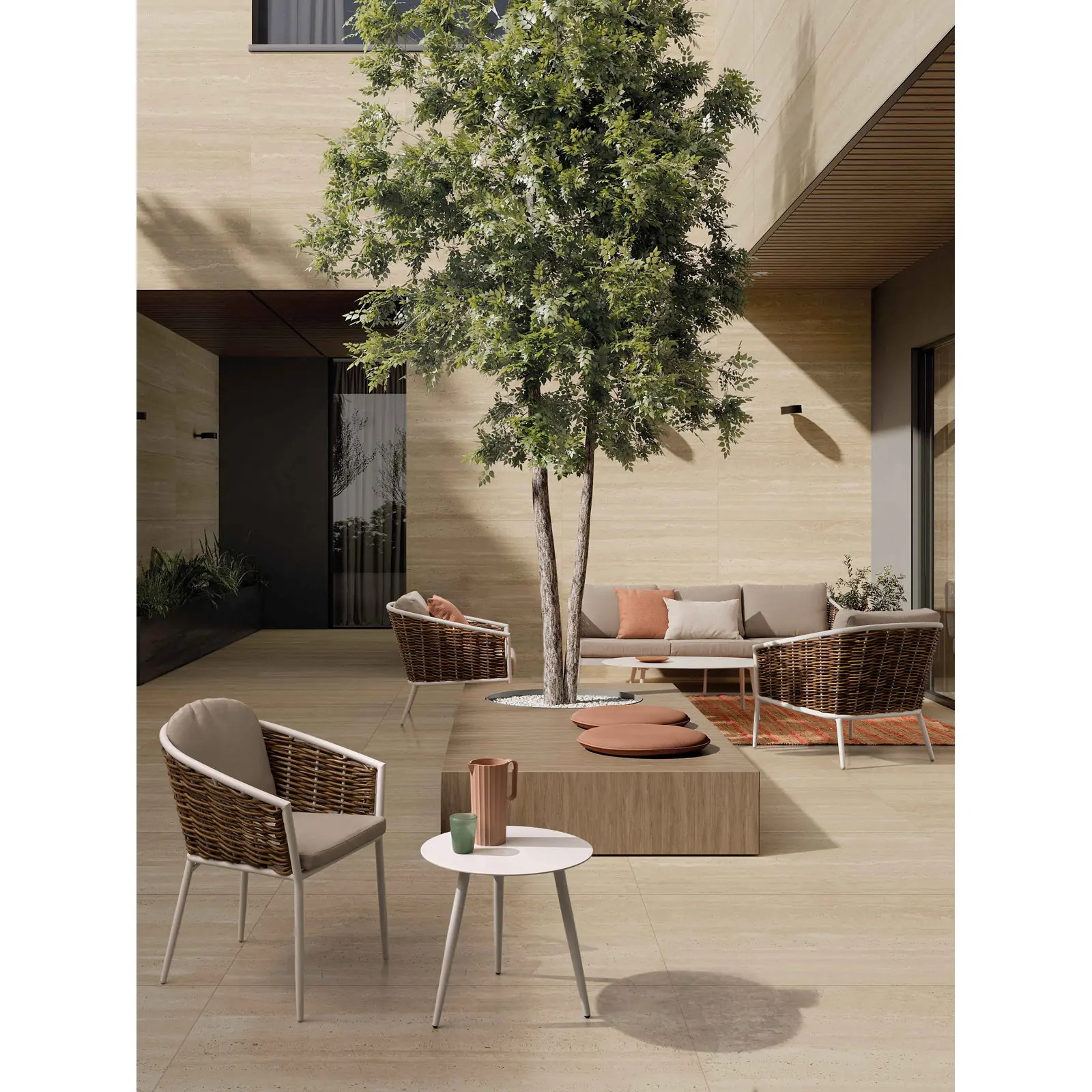 Garten Couchtisch 120x75 Weiß YK11 Ridley - Image 3