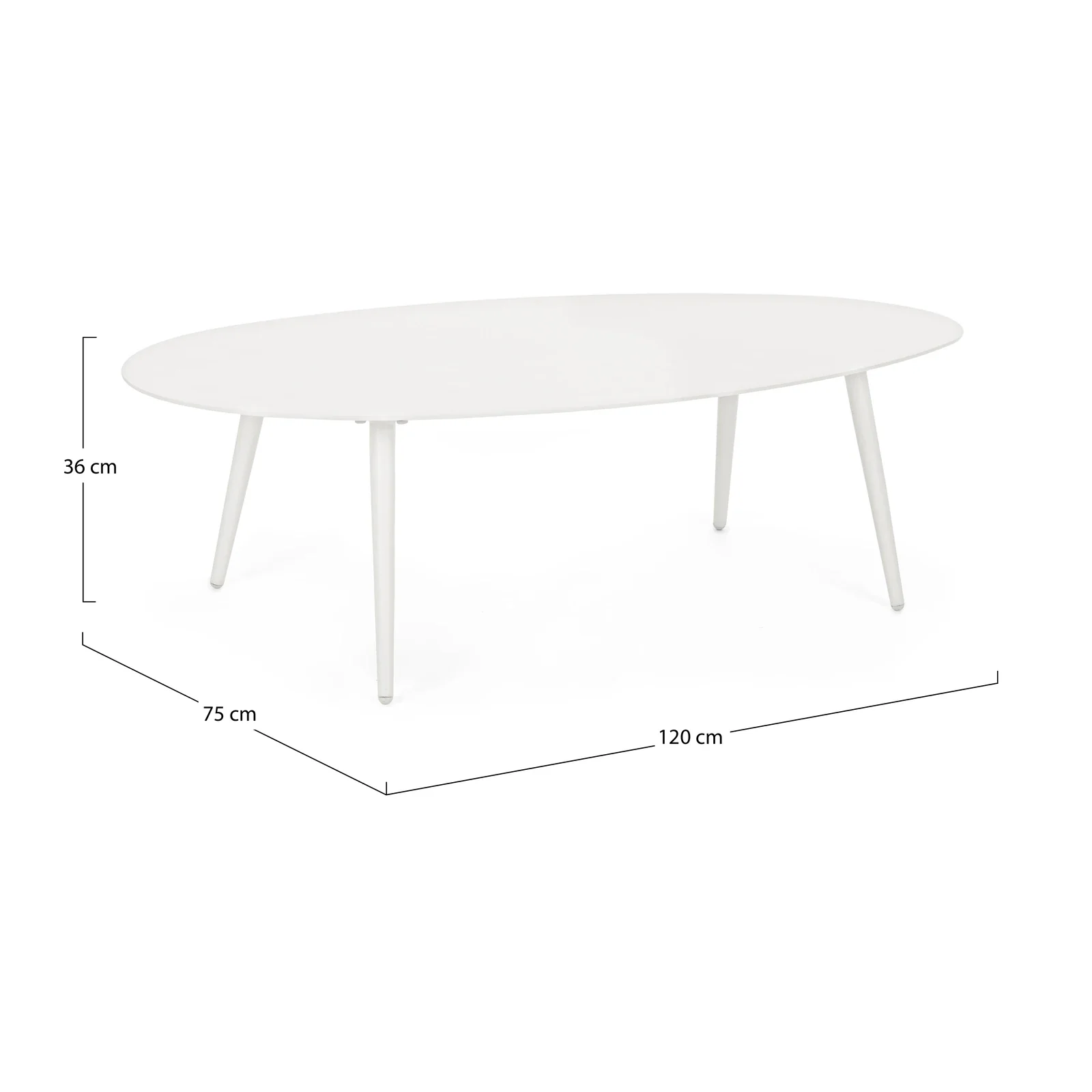 Garten Couchtisch 120x75 Weiß YK11 Ridley - Image 4