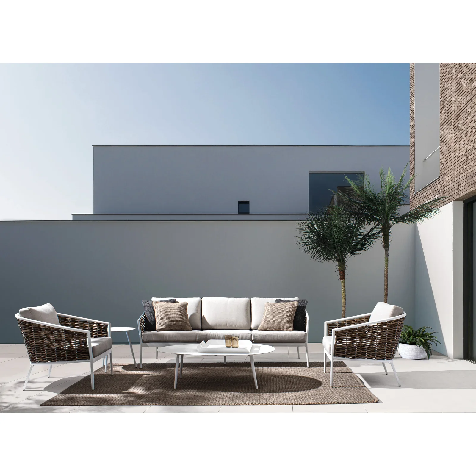 Garten Couchtisch 120x75 Weiß YK11 Ridley - Image 5