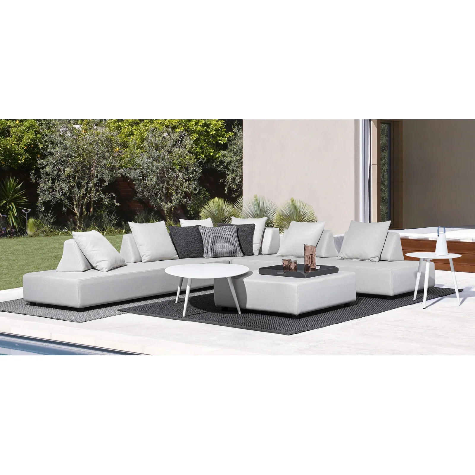 Garten Couchtisch 120x75 Weiß YK11 Ridley - Image 6