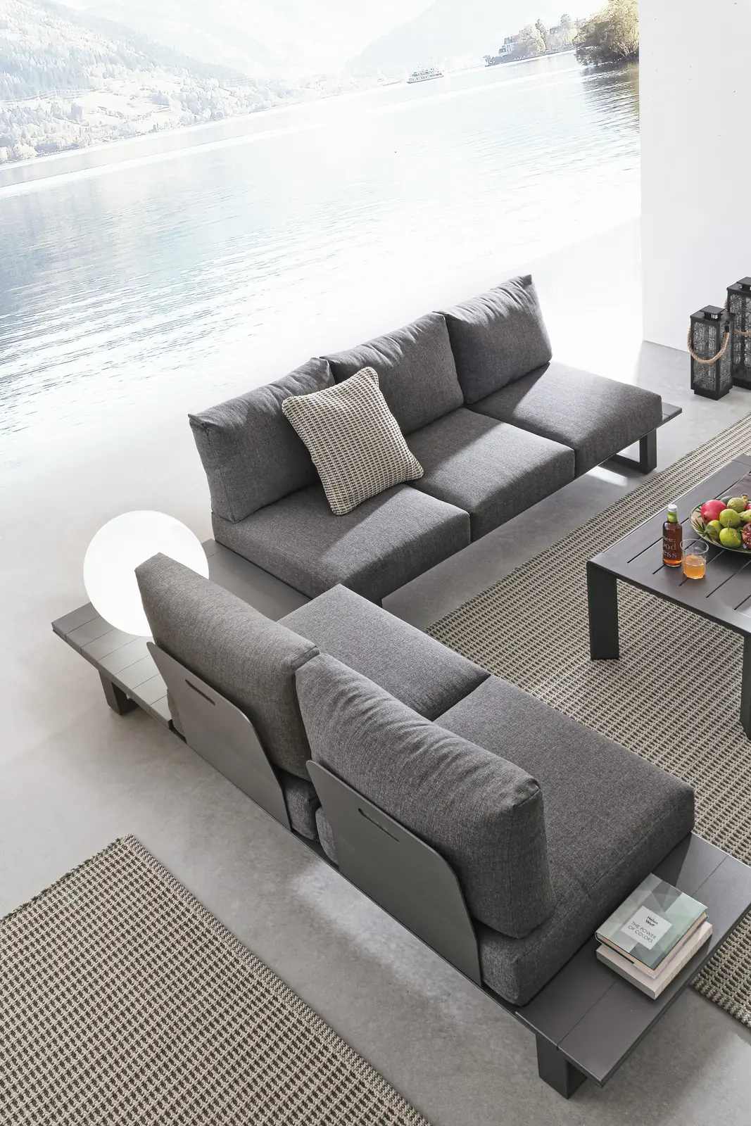 Gartenlounge Eck-Sitzgruppe mit Kissen Anthrazit CX23 Konnor - Image 2