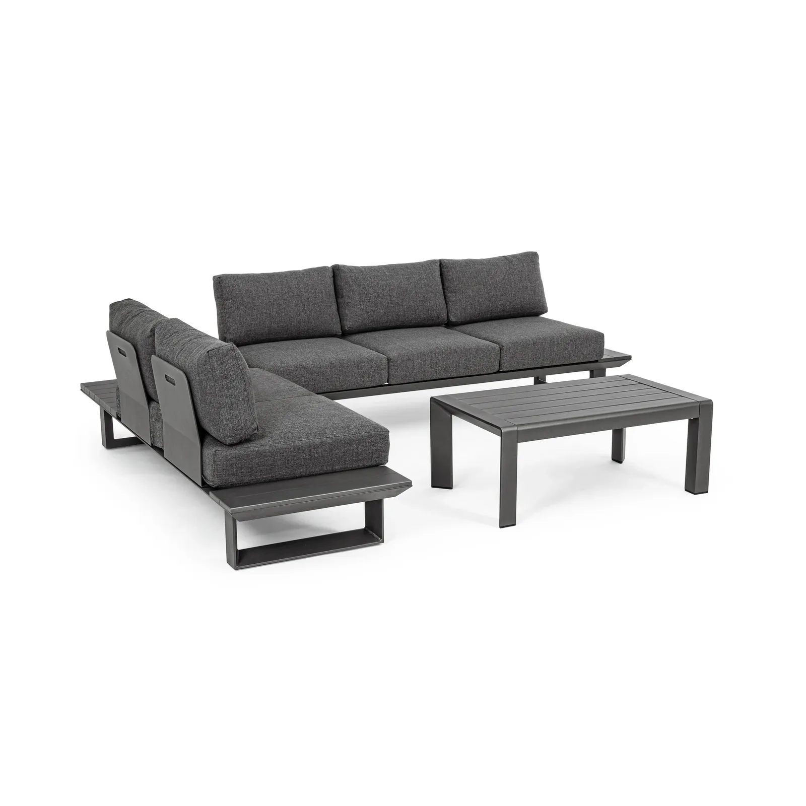 Gartenlounge Eck-Sitzgruppe mit Kissen Anthrazit CX23 Konnor - Image 9