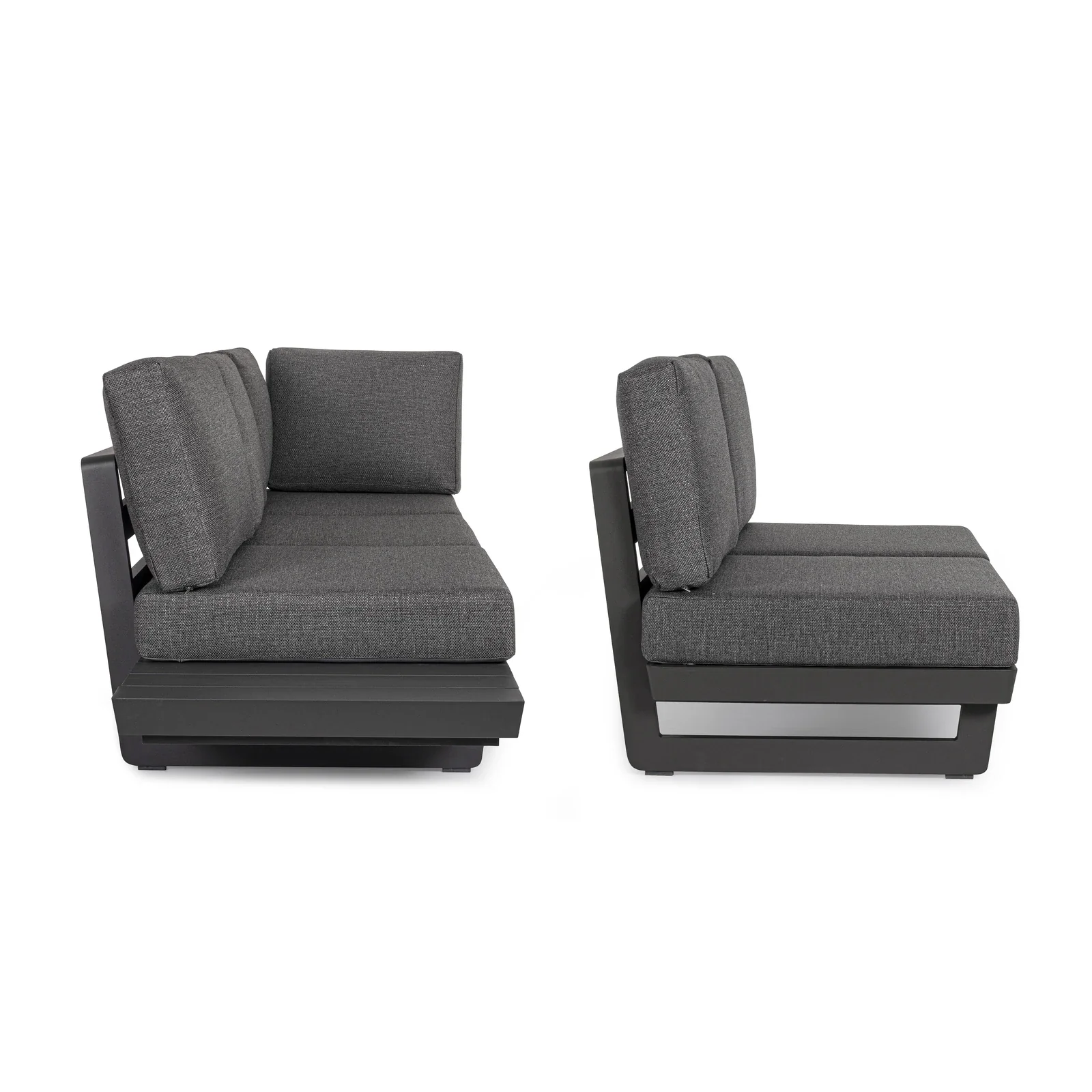Gartenlounge Set 2 Ecksitzgruppe mit Kissen Anthrazit WG21 Infinity - Image 10