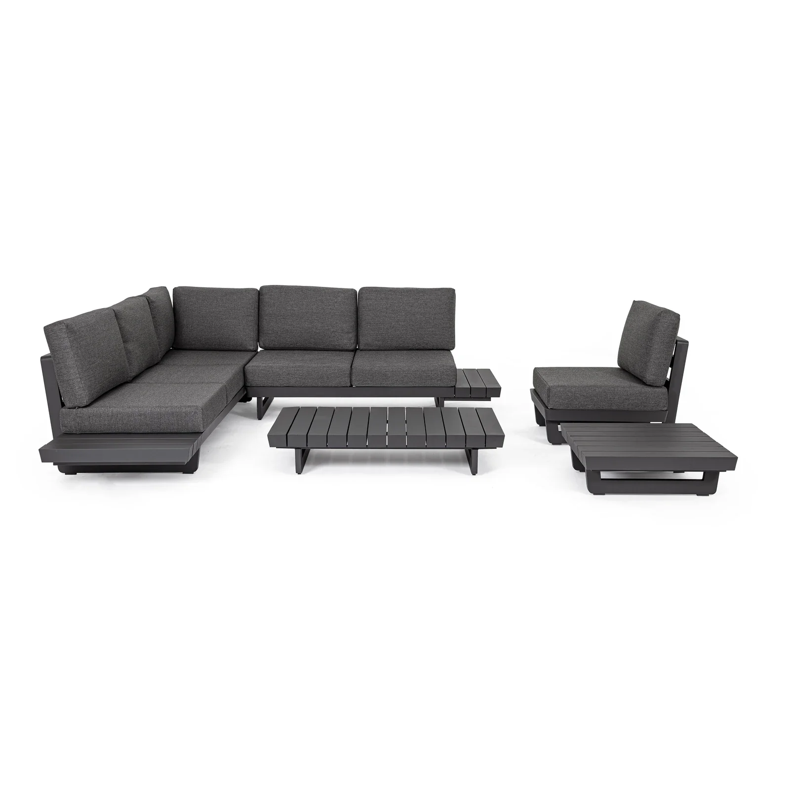Gartenlounge Set 2 Ecksitzgruppe mit Kissen Anthrazit WG21 Infinity - Image 15