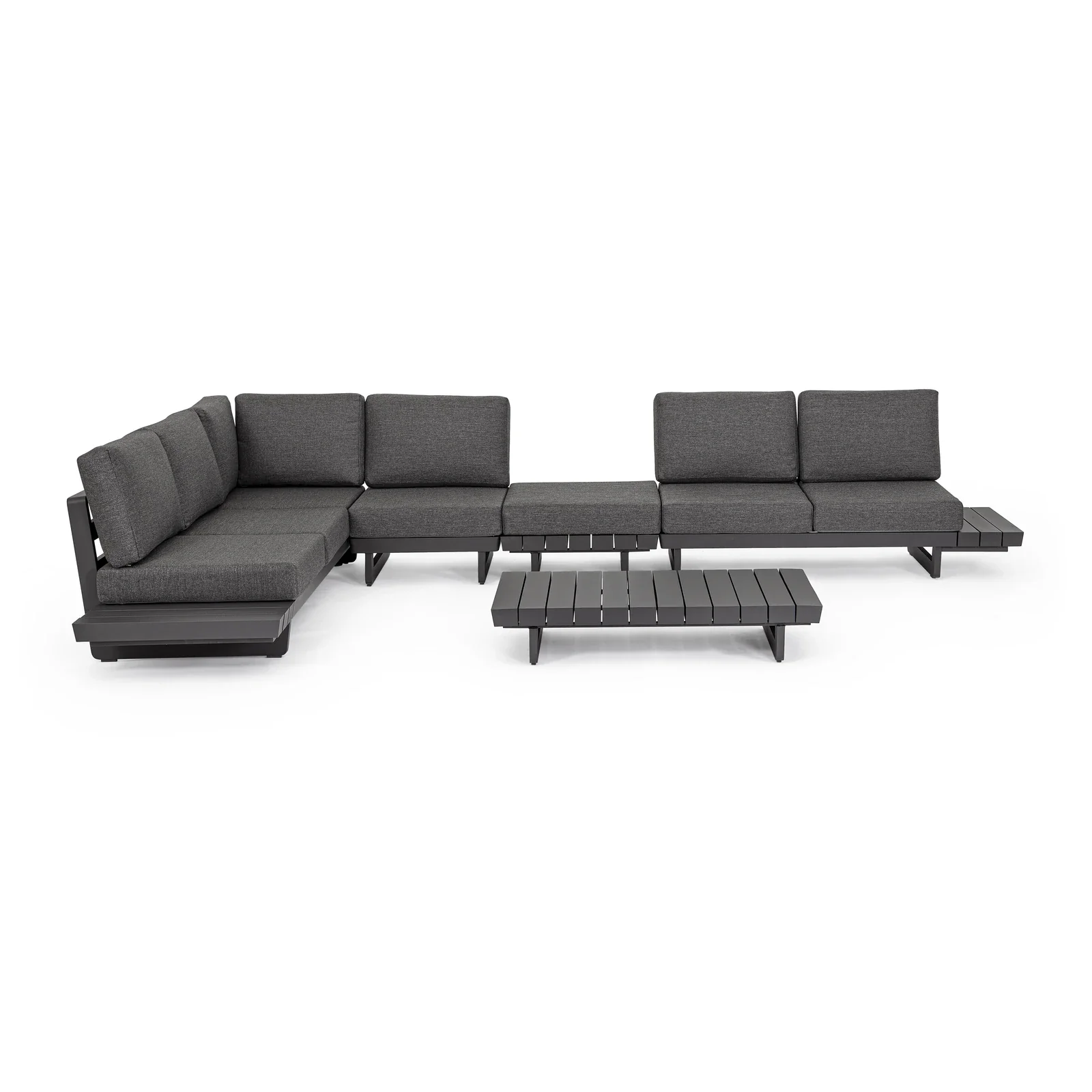 Gartenlounge Set 2 Ecksitzgruppe mit Kissen Anthrazit WG21 Infinity - Image 16