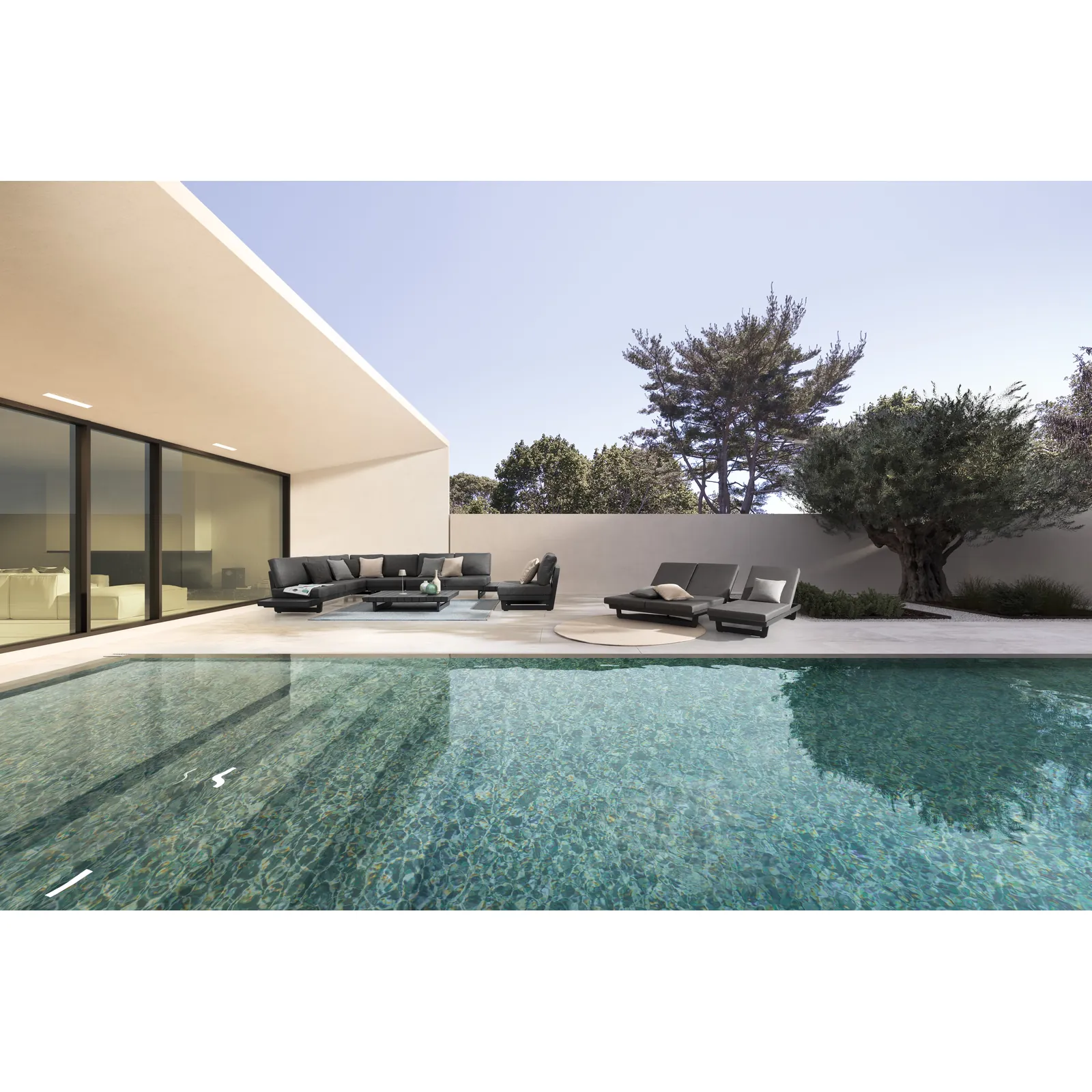 Gartenlounge Set 2 Ecksitzgruppe mit Kissen Anthrazit WG21 Infinity - Image 4
