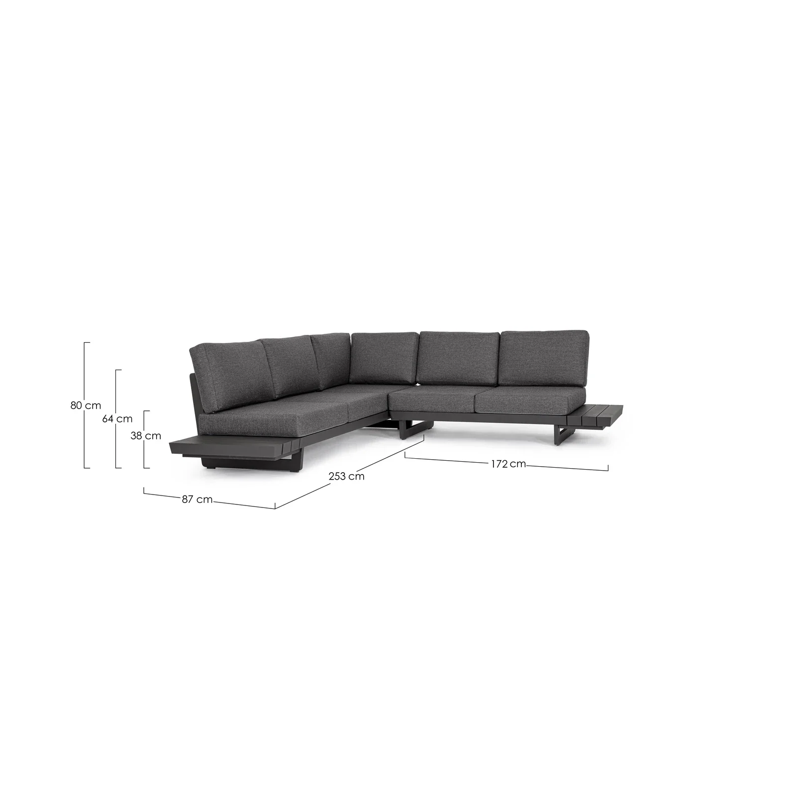 Gartenlounge Set 2 Ecksitzgruppe mit Kissen Anthrazit WG21 Infinity - Image 5