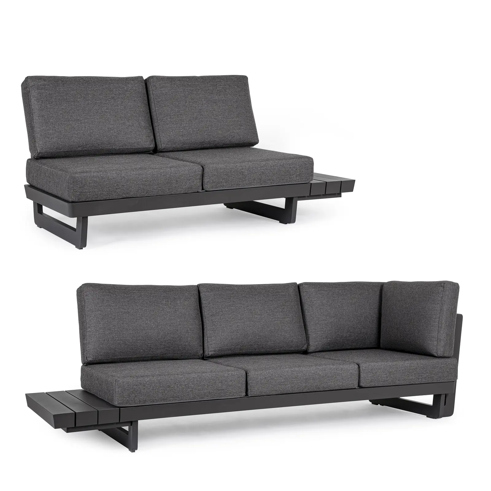 Gartenlounge Set 2 Ecksitzgruppe mit Kissen Anthrazit WG21 Infinity - Image 8