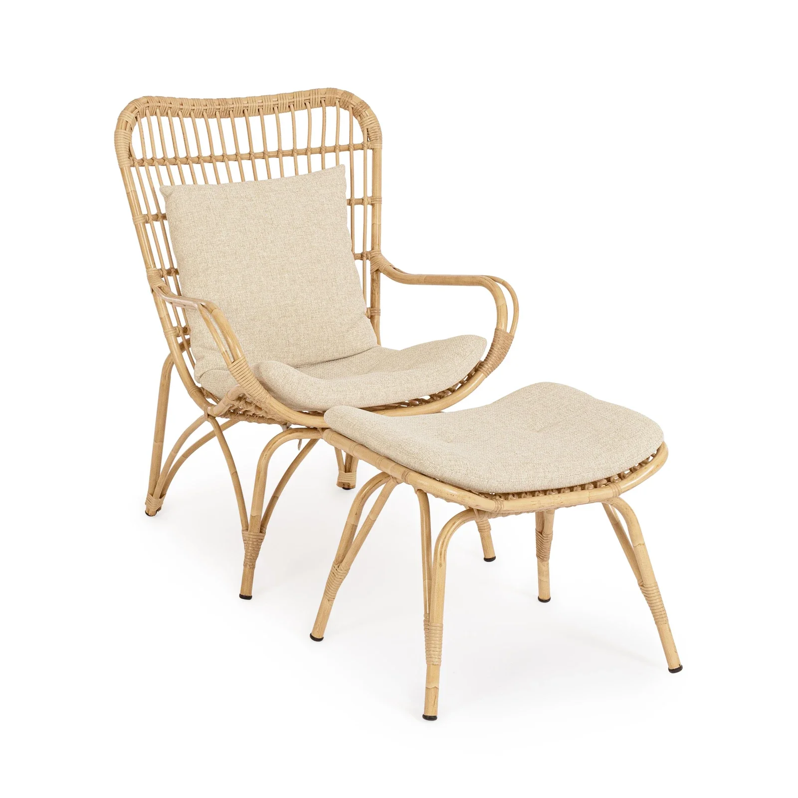 Outdoor Lounge-Sessel mit Kissen mit Fußstützen Maela