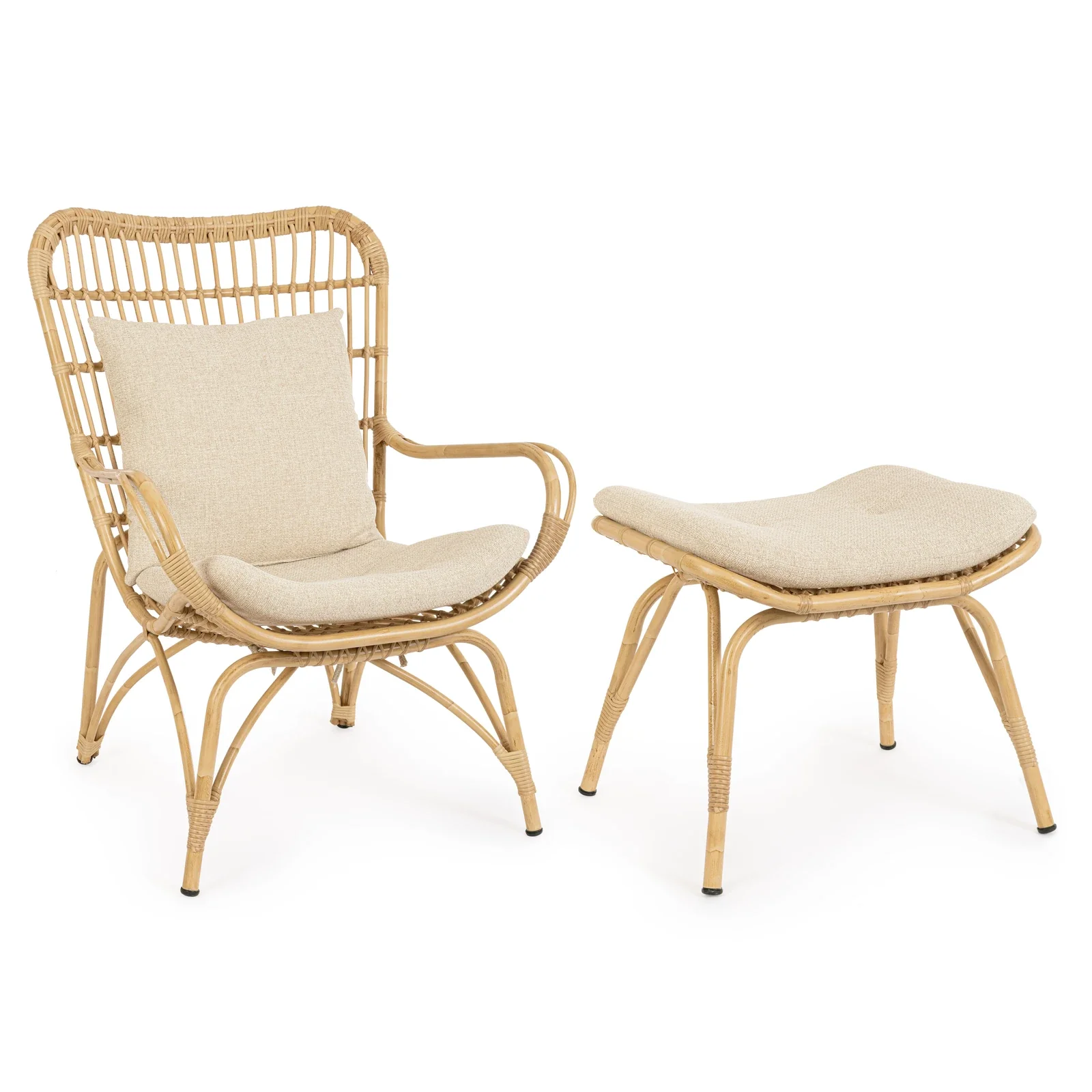 Outdoor Lounge-Sessel mit Kissen mit Fußstützen Maela - Image 4