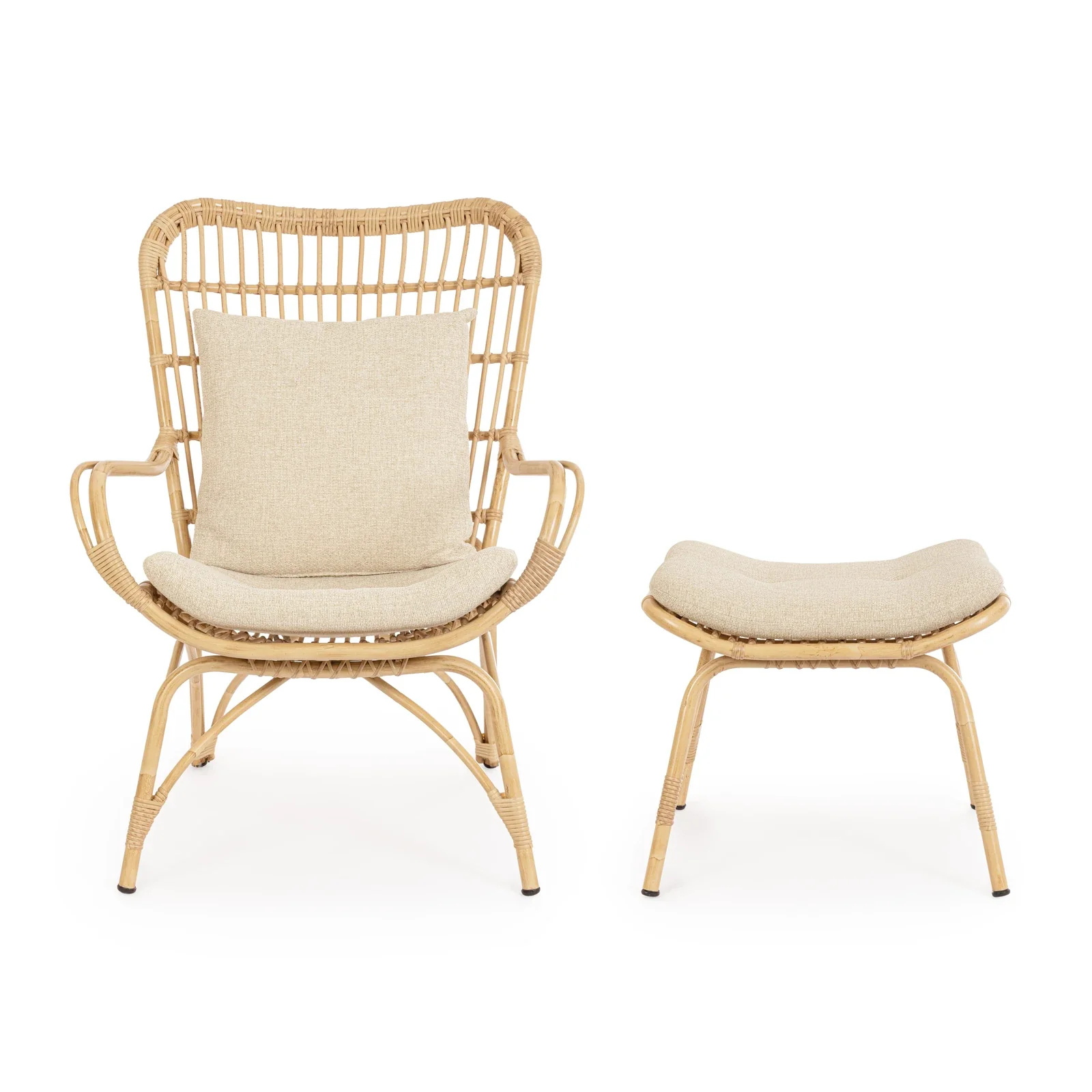 Outdoor Lounge-Sessel mit Kissen mit Fußstützen Maela - Image 6