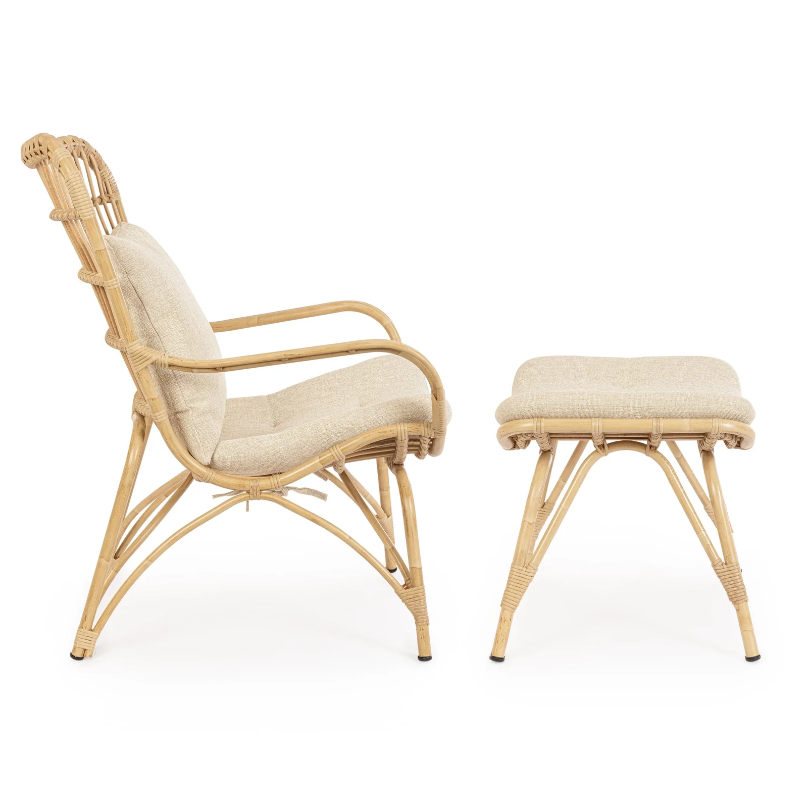 Outdoor Lounge-Sessel mit Kissen mit Fußstützen Maela - Image 8