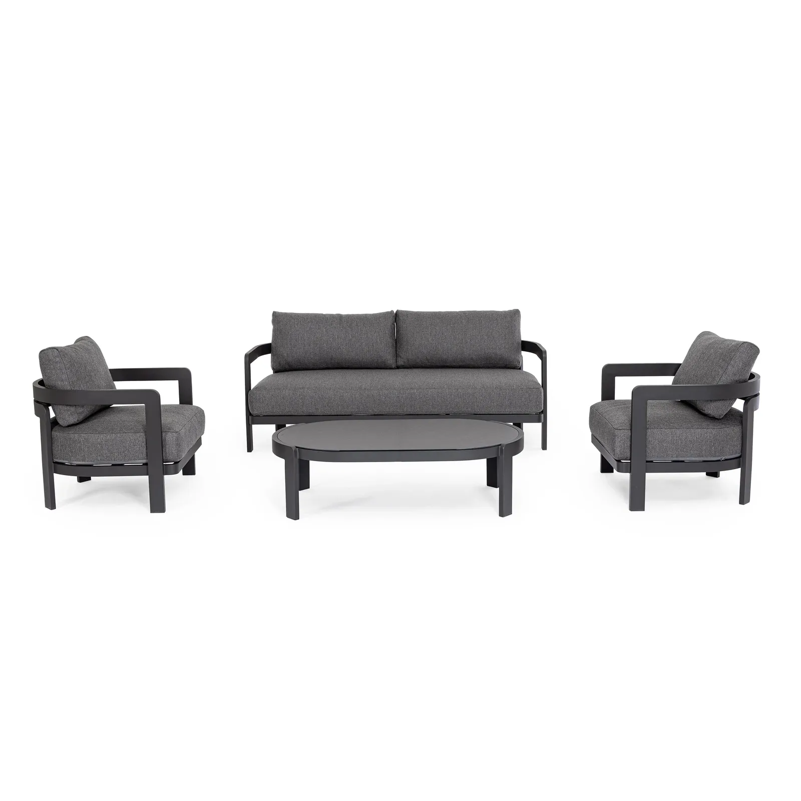 Gartenlounge Set 4er mit Kissen Presley Anthrazit WG21 - Image 5